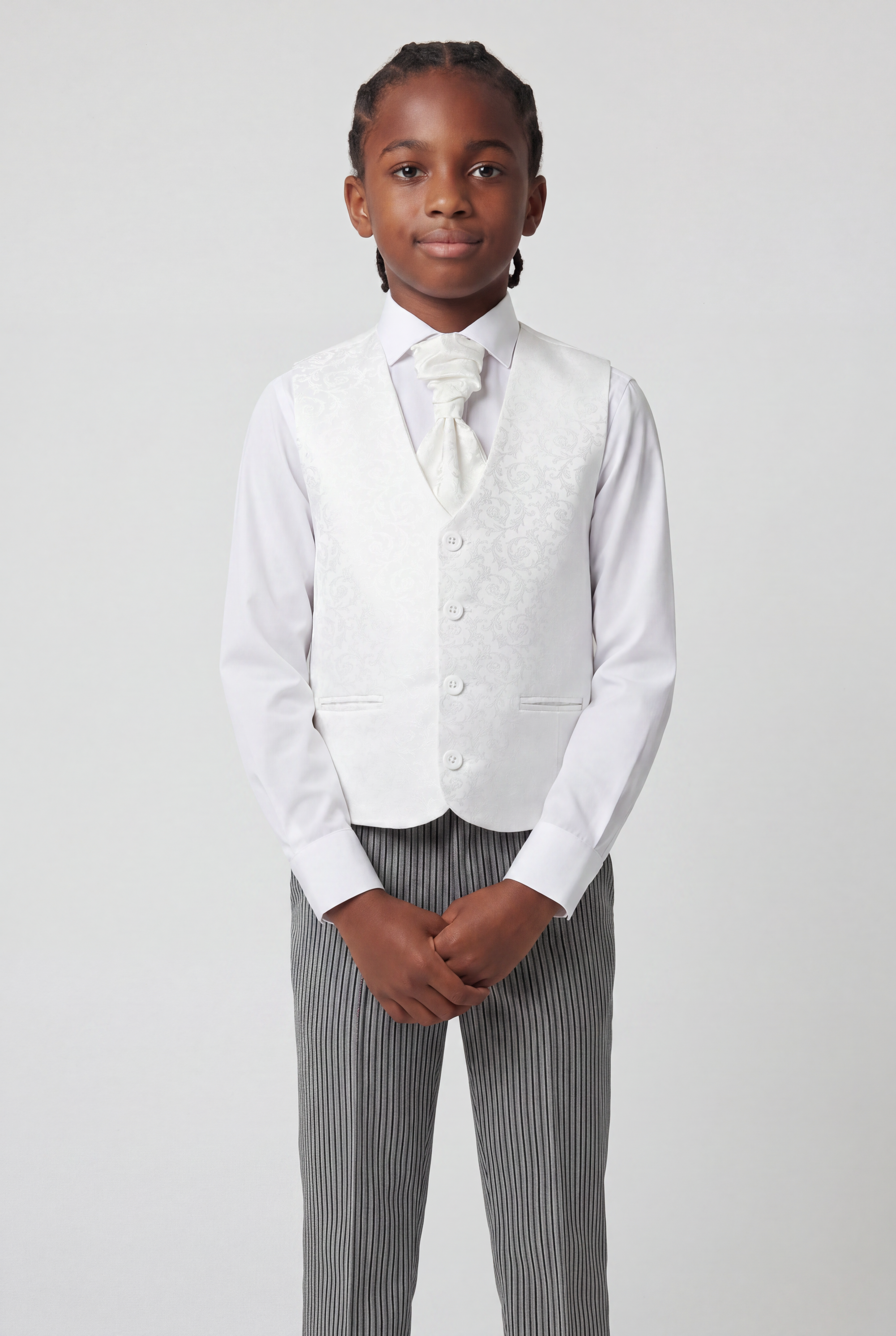 Boys Complete Tail Morning Suit - Charcoal Grey - Ivory