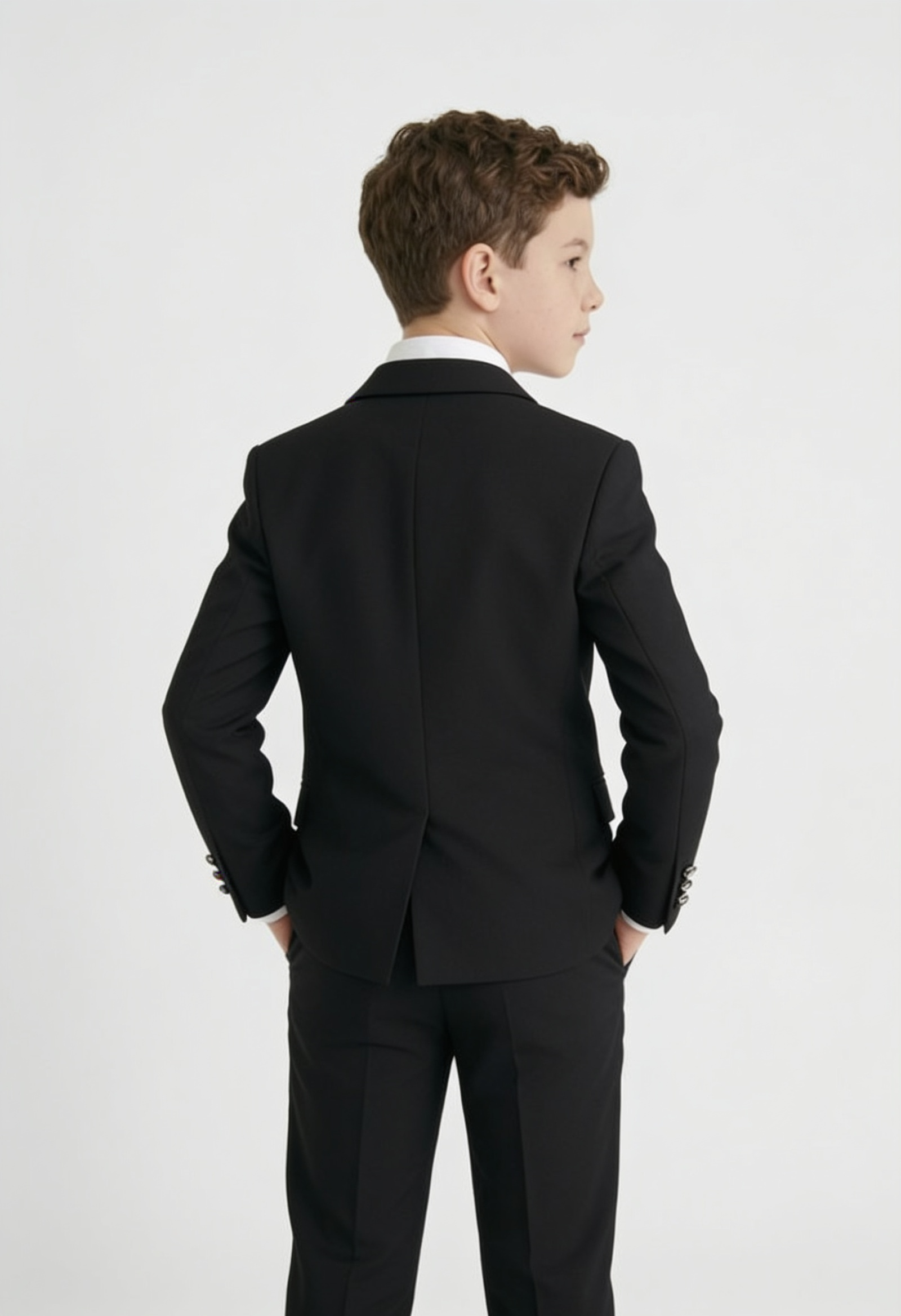 Boys Double Breasted 2-Piece Suit Set - Black