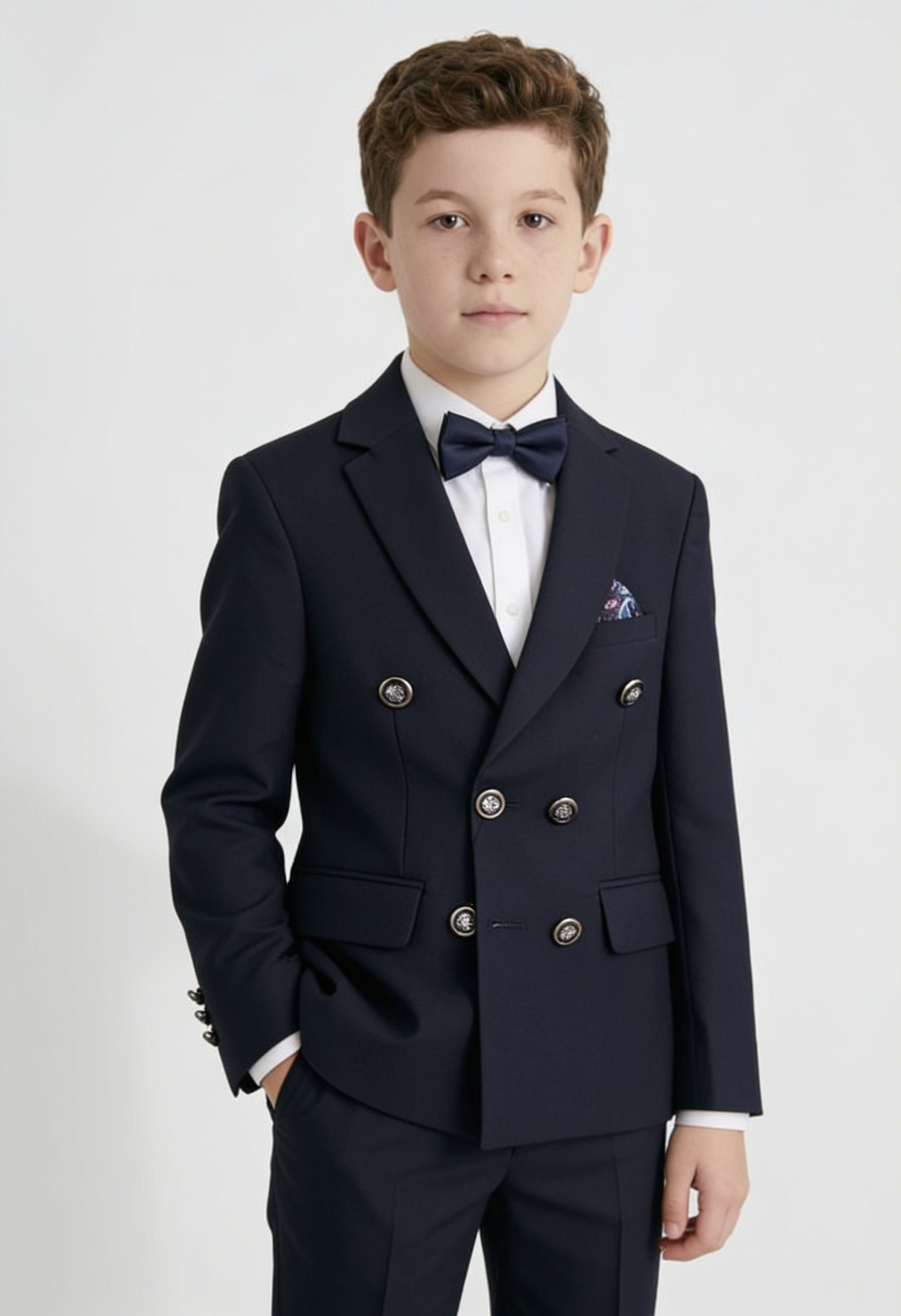 Boys Double Breasted 2-Piece Suit Set - Navy
