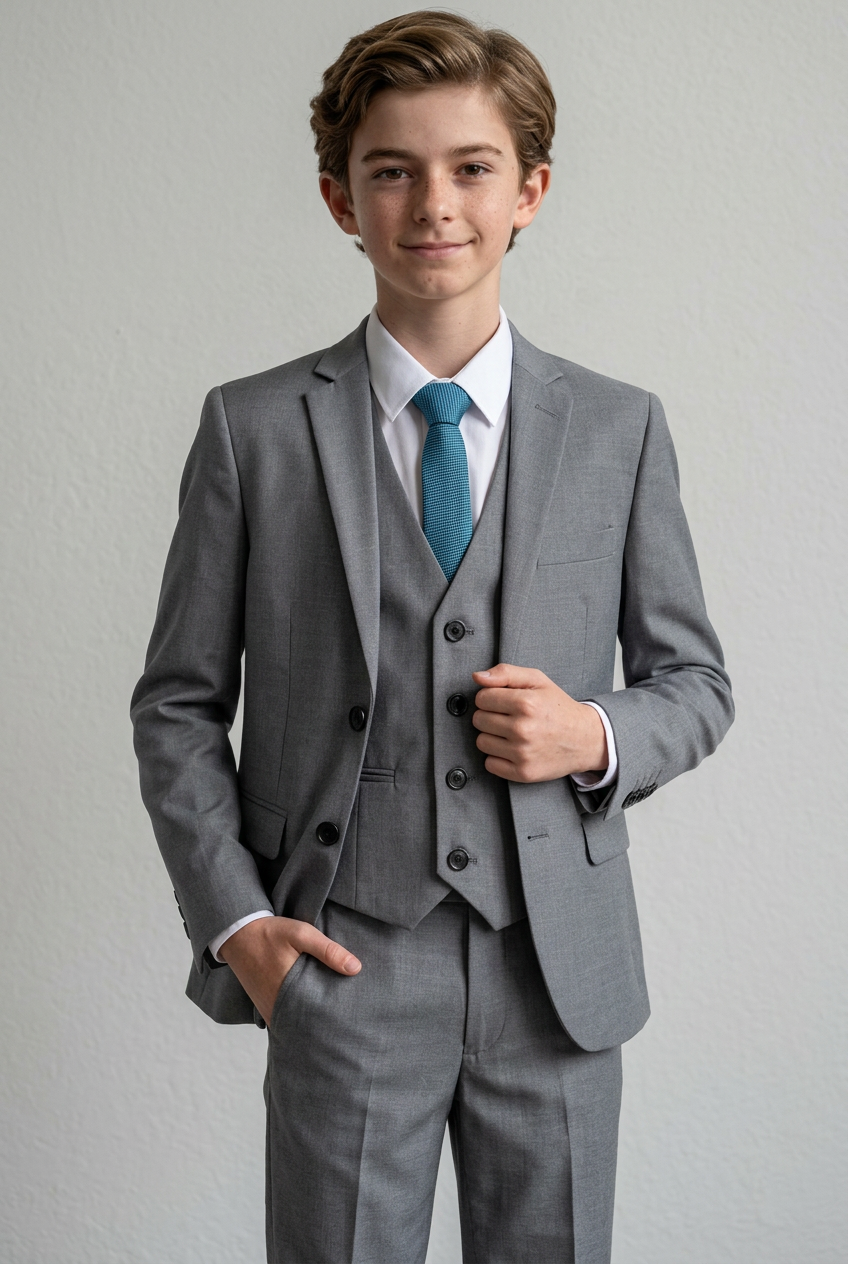 Boys Formal Suit Set - Grey