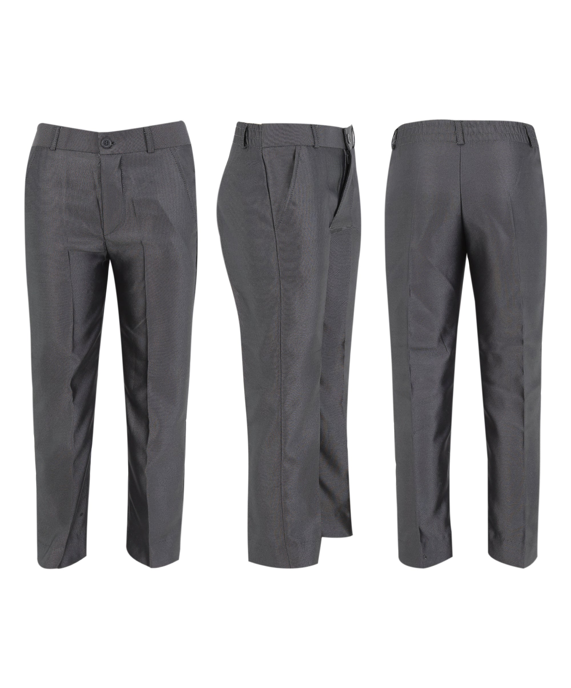 Boys Formal Suit with Patterned Waistcoat and Tie Set - Silver Trousers Picture