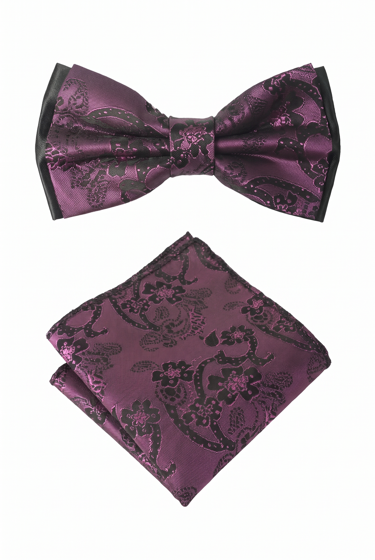 Boys & Men's Floral Paisley Bow Tie & Pocket Square Set –  Lavender