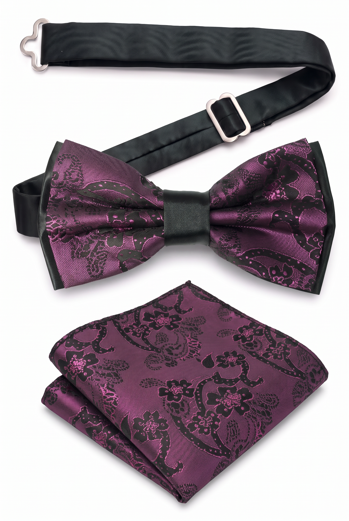 Boys & Men's Floral Paisley Bow Tie & Pocket Square Set –  Lavender