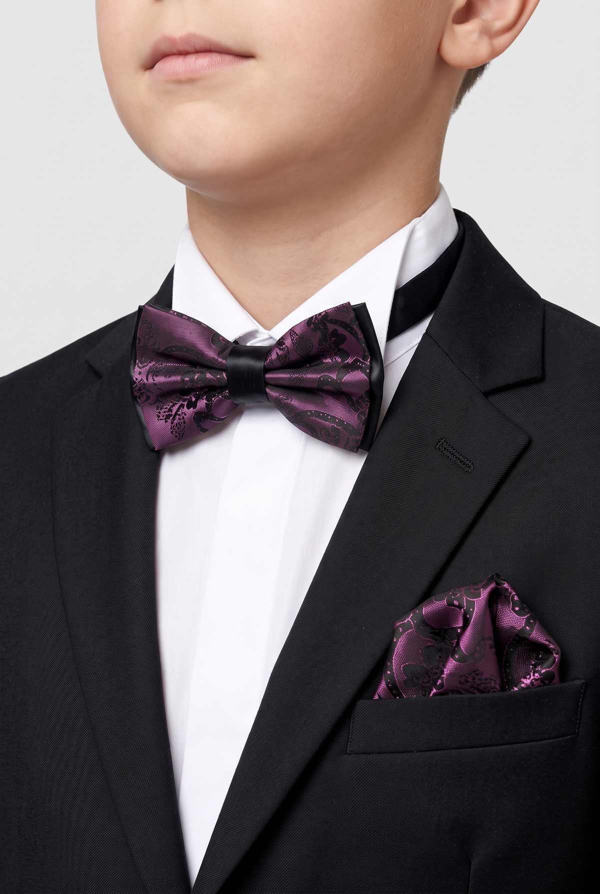 Boys & Men's Floral Paisley Bow Tie & Pocket Square Set –  Lavender