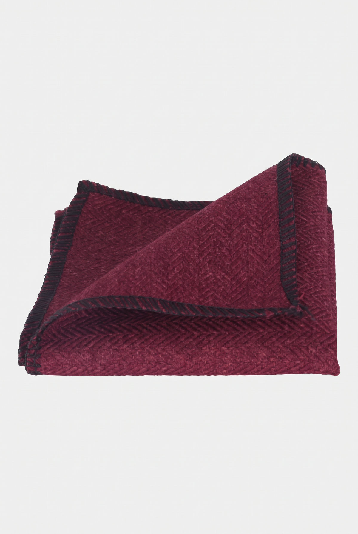 Boys & Men's Herringbone Tweed Pocket Handkerchief - Burgundy