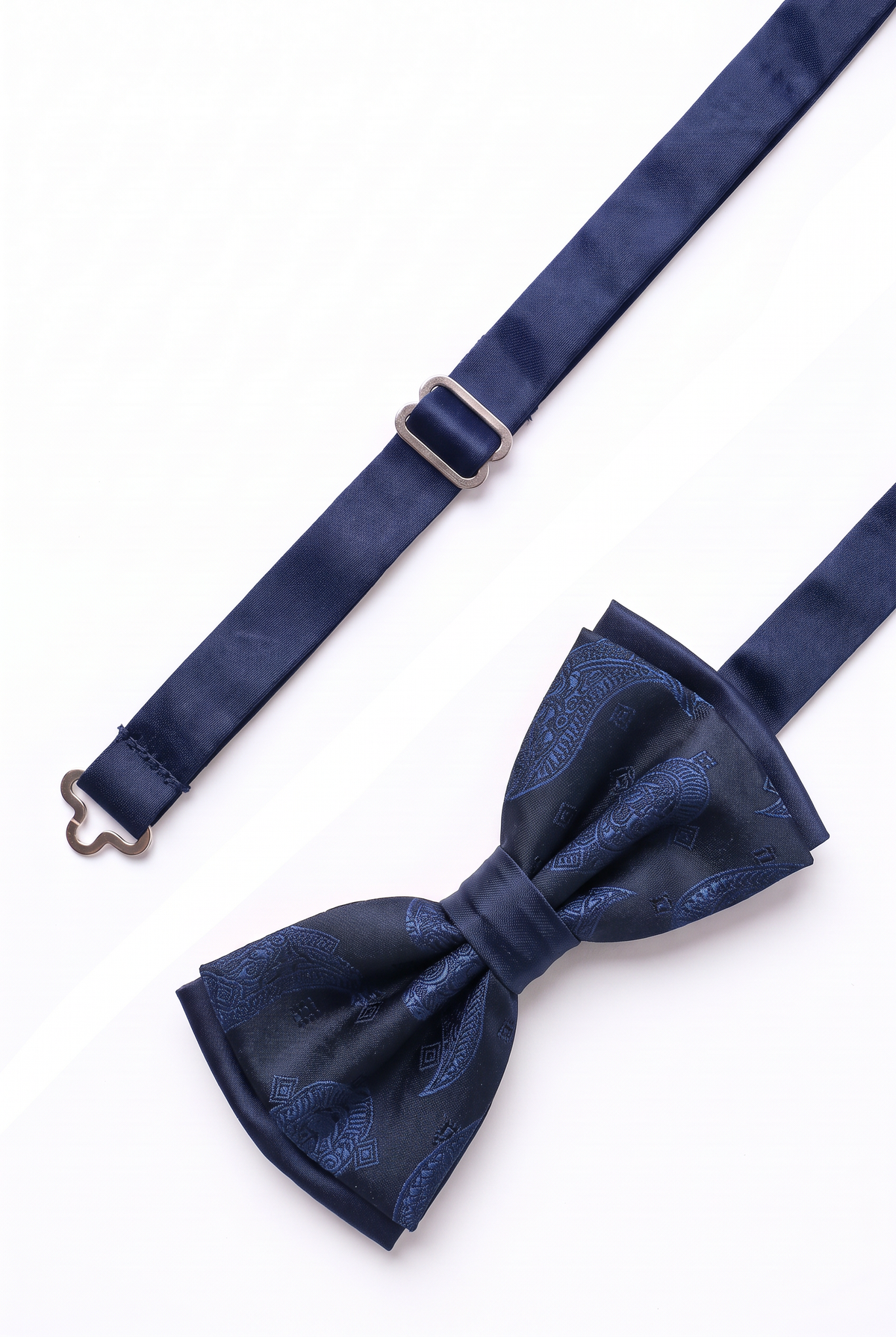 Boys & Men's Paisley Bow Tie or Bow Tie & Pocket Square Set - Navy Blue