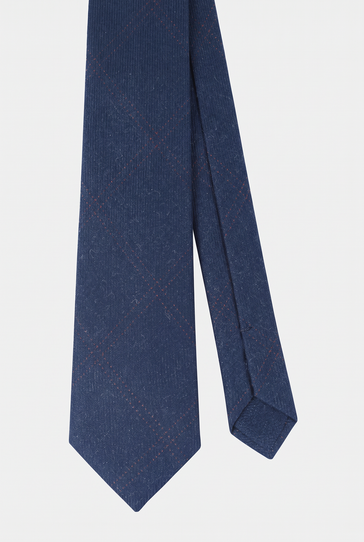 Boys & Men's Tweed Check Slim Tie Set - Navy Blue
