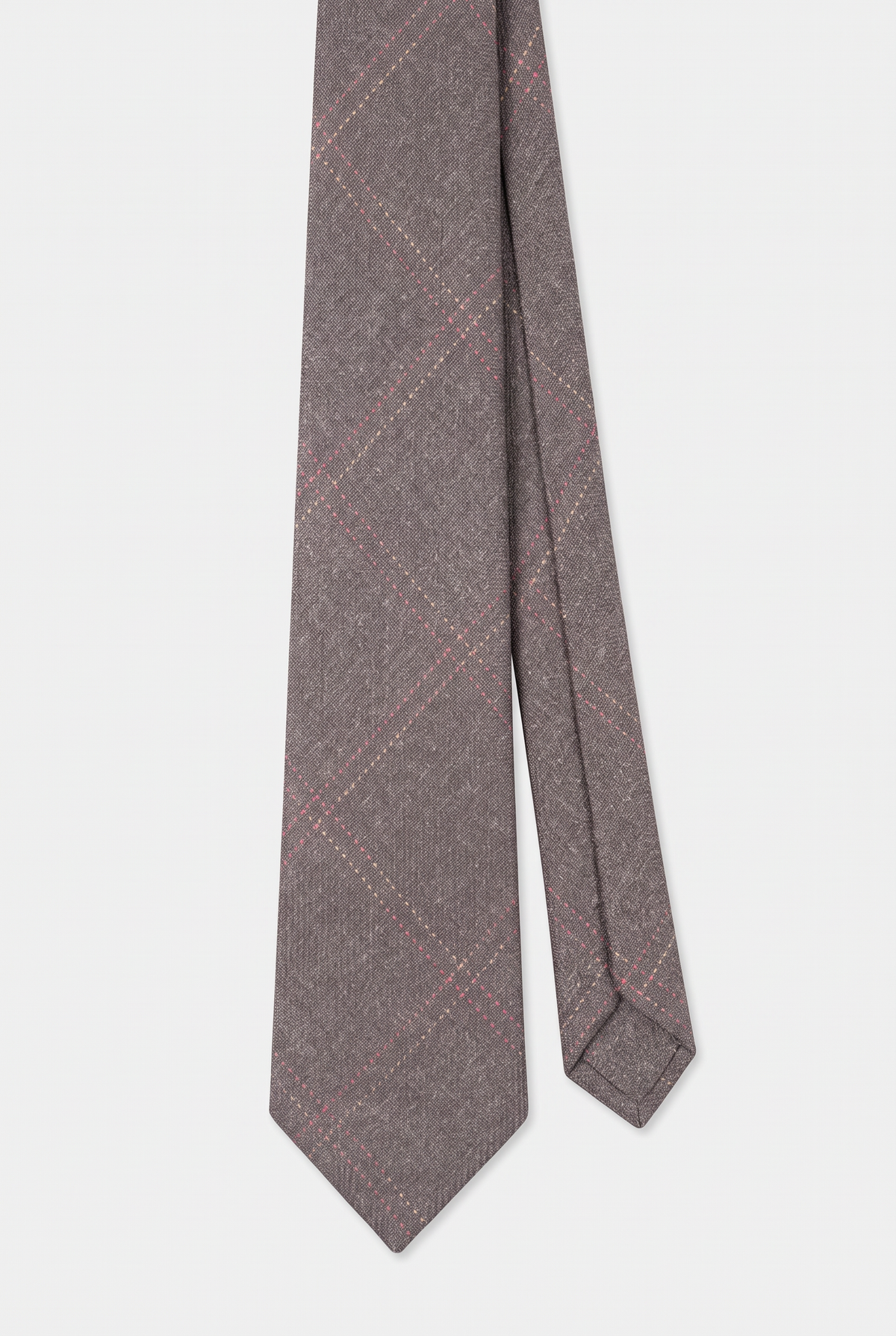 Boys & Men's Tweed Check Slim Tie Set - Tan Brown