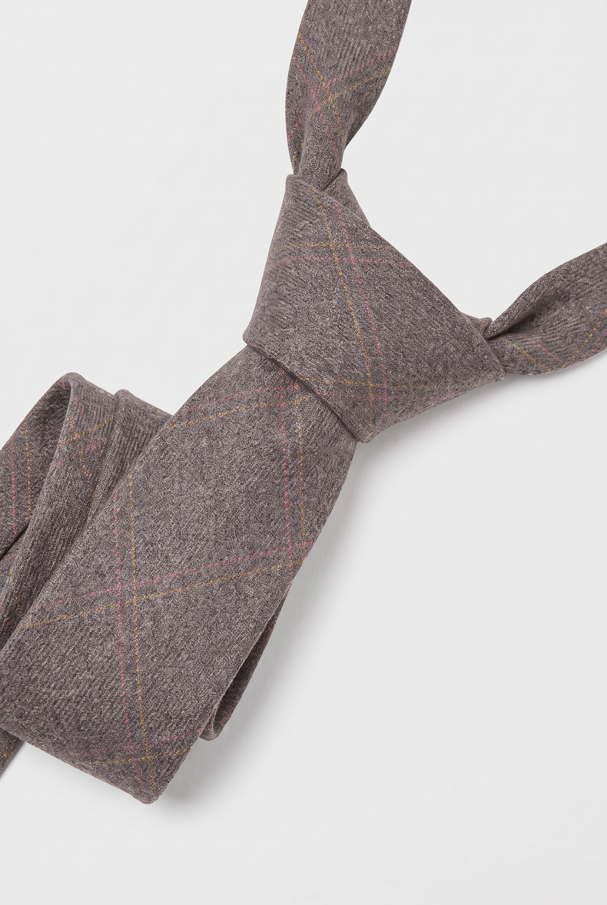 Boys & Men's Tweed Check Slim Tie Set - Tan Brown