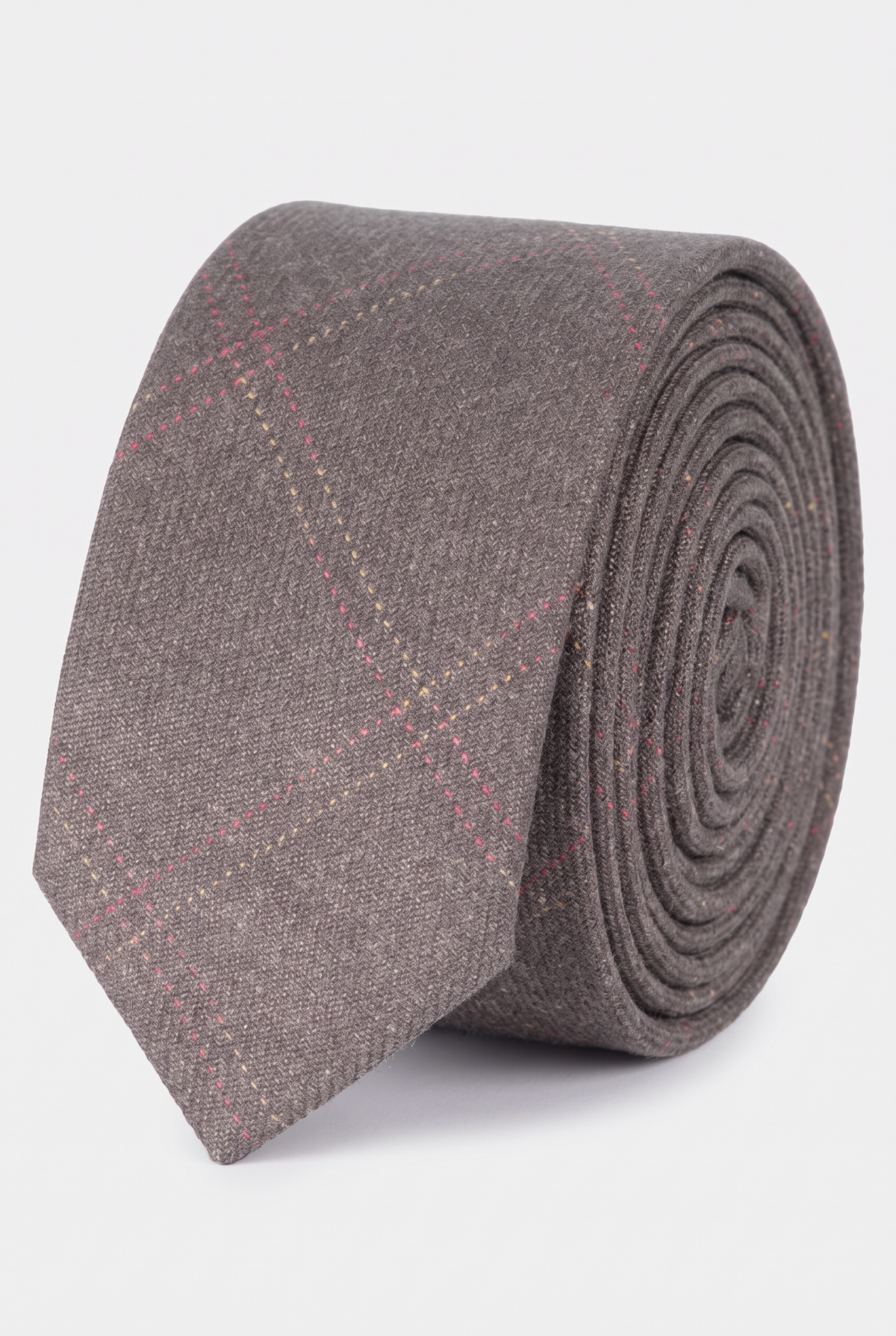Boys & Men's Tweed Check Slim Tie Set - Tan Brown