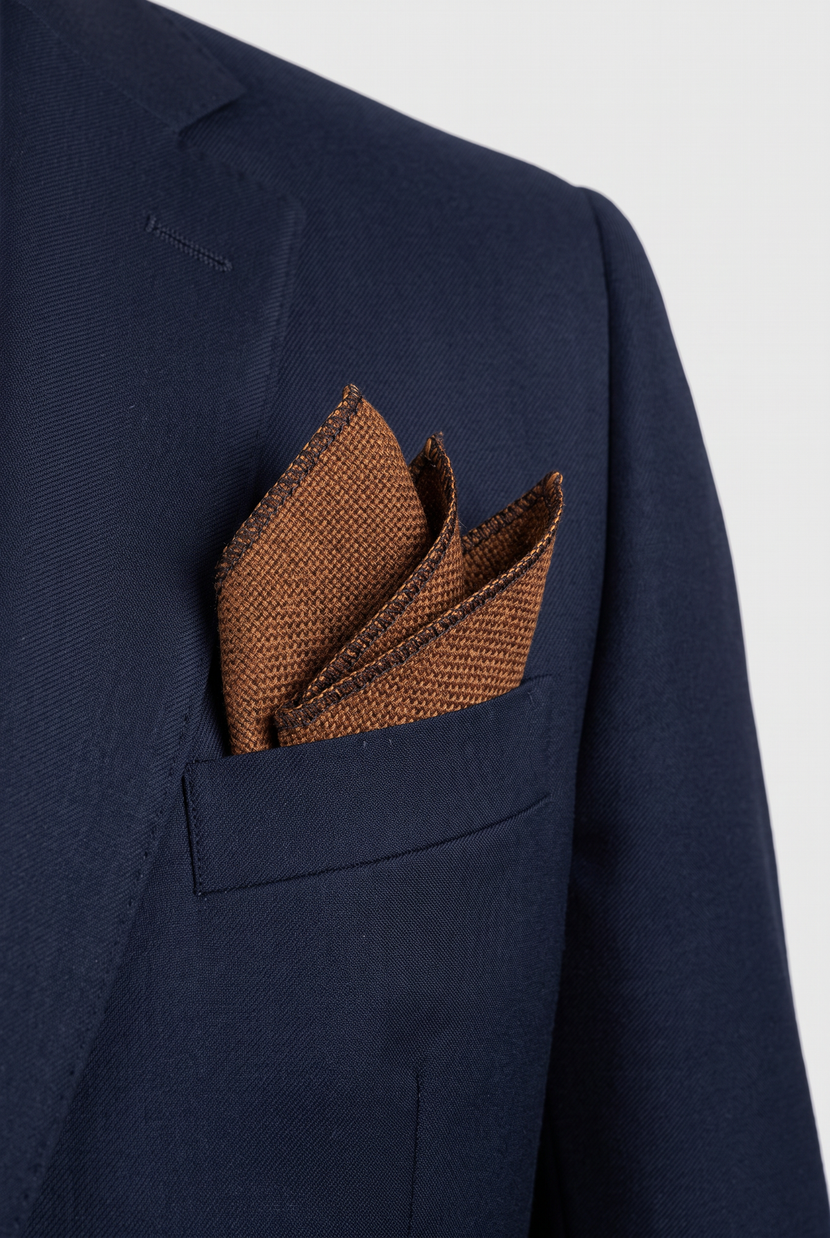 Boys & Men's Tweed Pocket Handkerchief - Cinnamon Brown