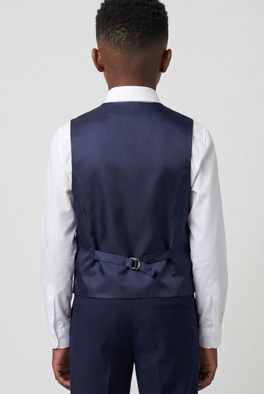 Boys' Navy Tuxedo Suit with Cufflink Shirt