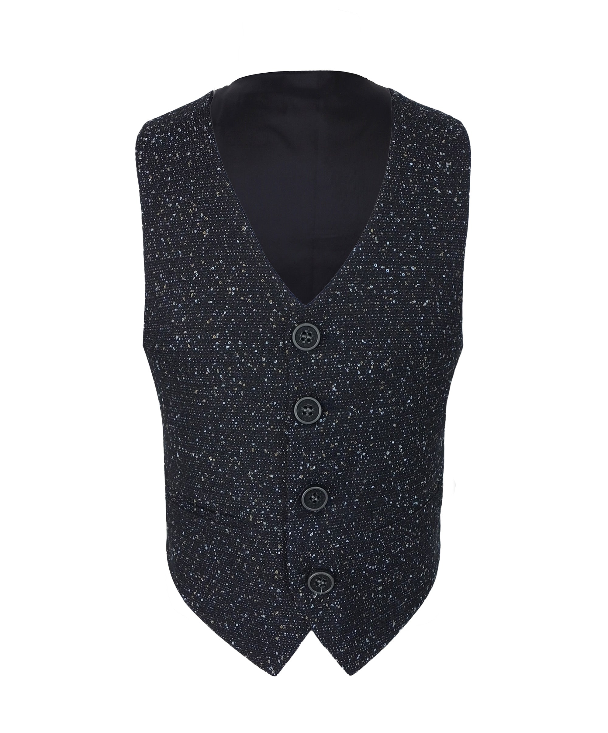 Boys' Navy Formal Tweed Waistcoat