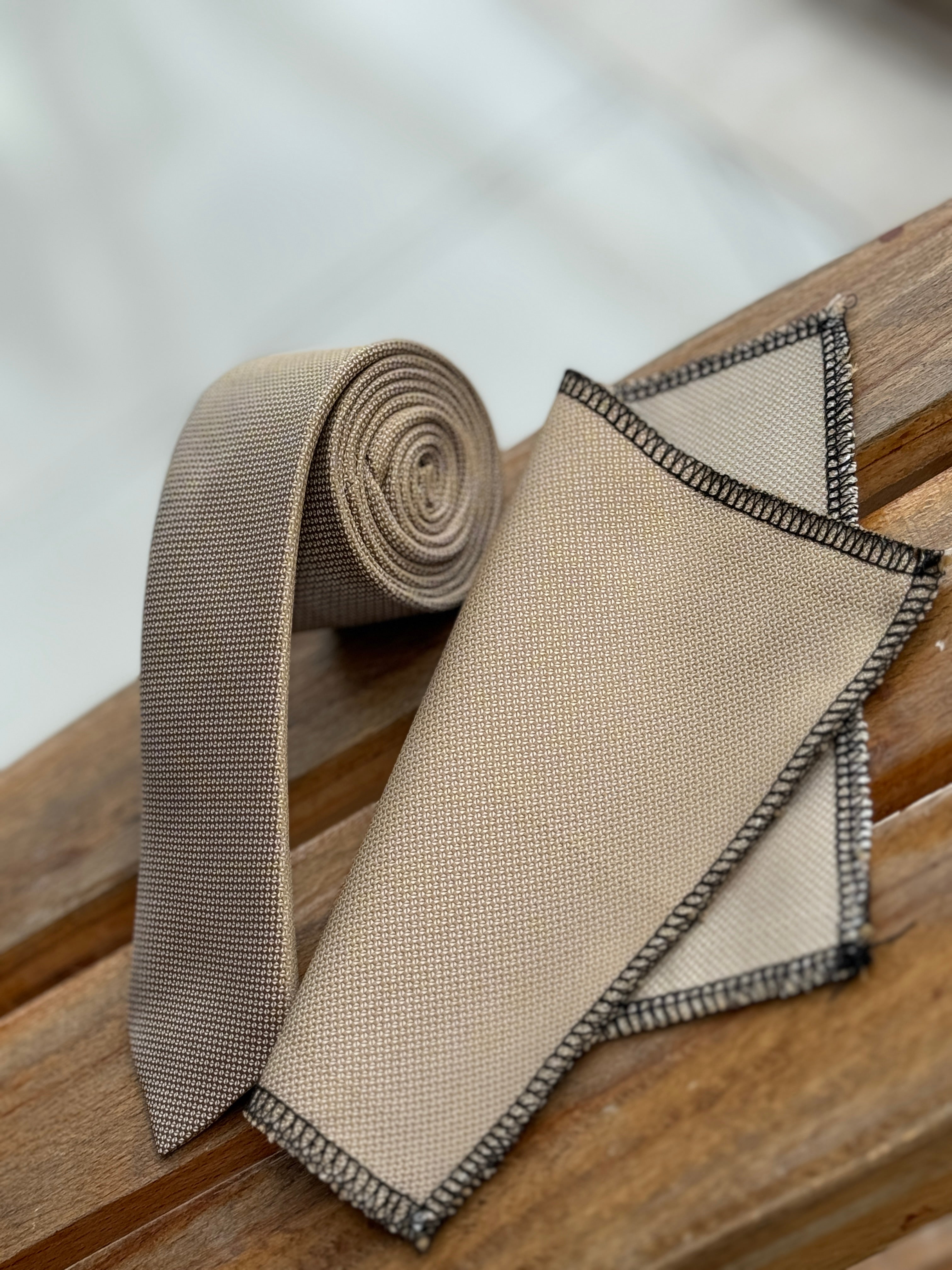 Boys' Oxford Weave Slim Tie Formal Neckwear- Light Brown