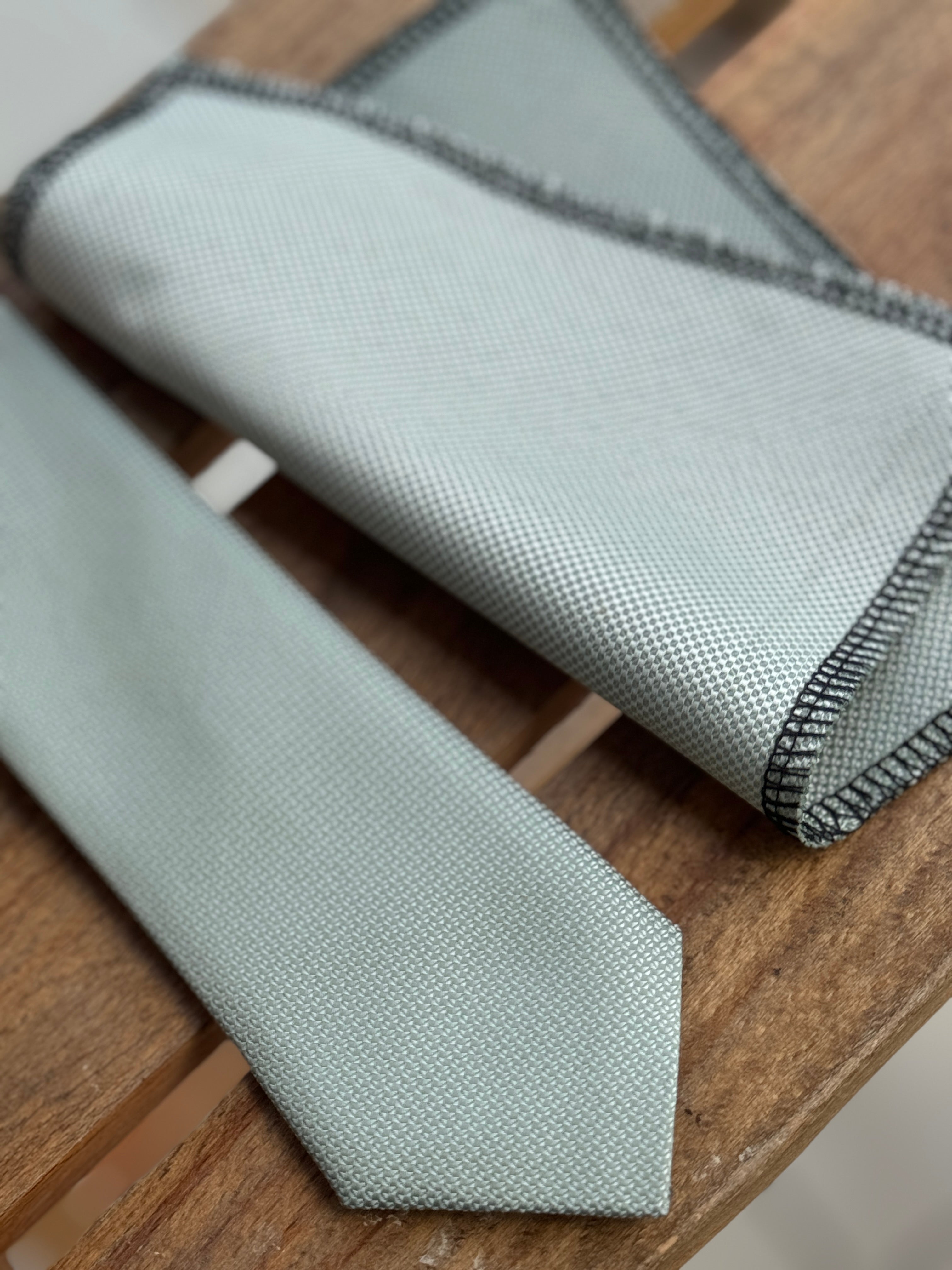 Boys' Oxford Weave Slim Tie Formal Neckwear- Sea Green Detail Picture