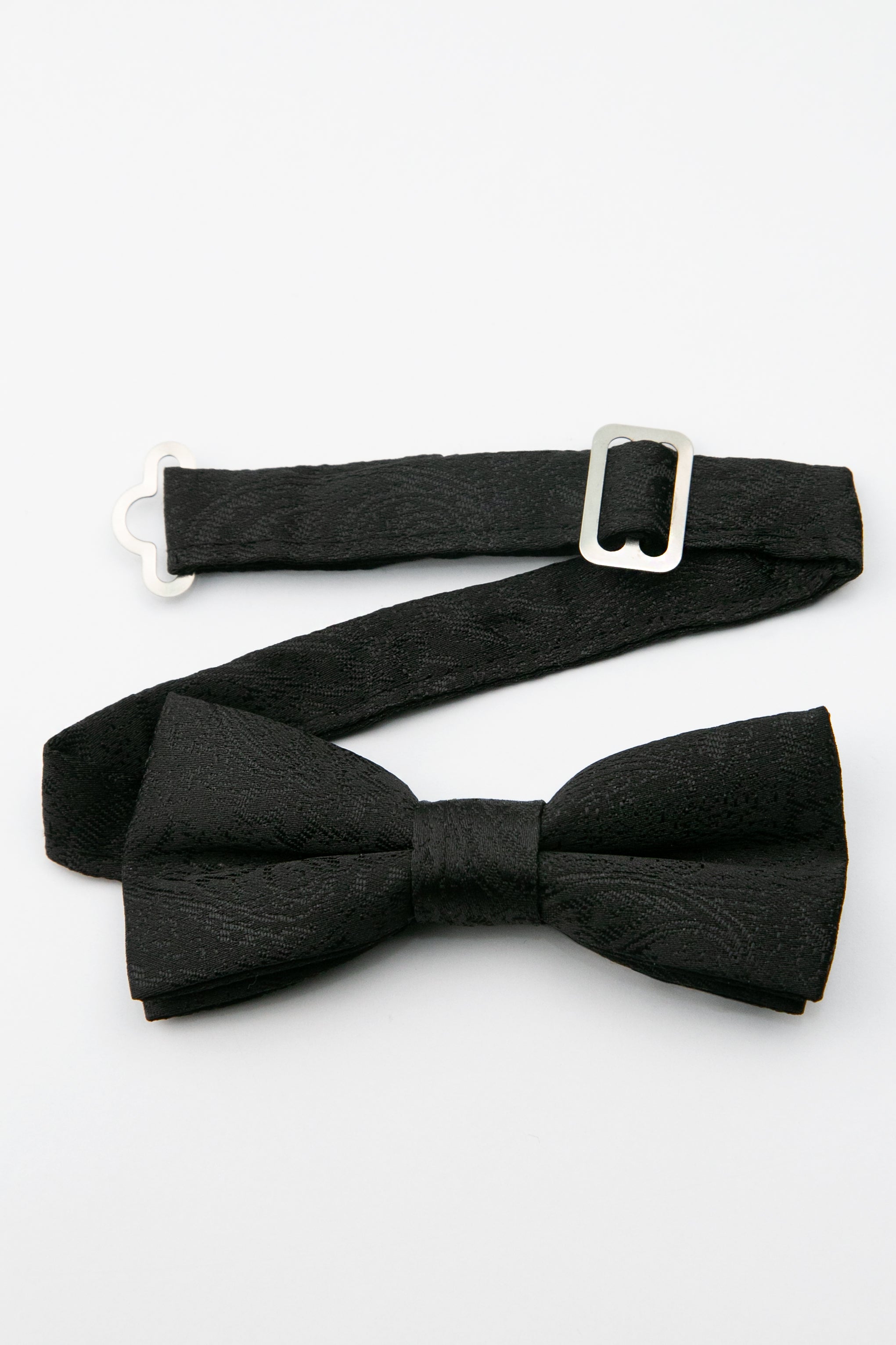 Boys’ Paisley Pre-Tied Dickie Bow Tie - Black Detail Picture