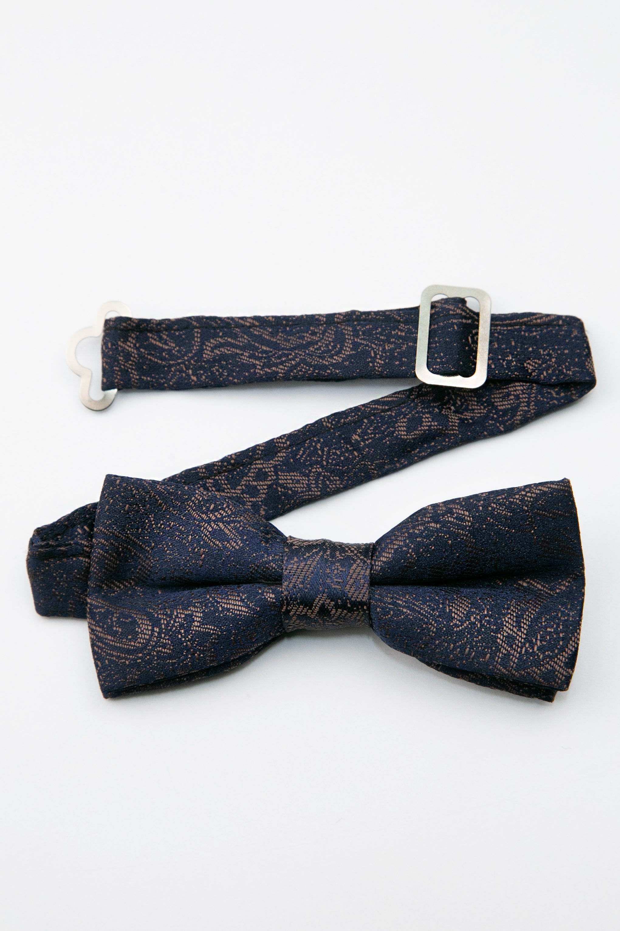 Boys’ Paisley Pre-Tied Dickie Bow Tie - Brown Detail Picture