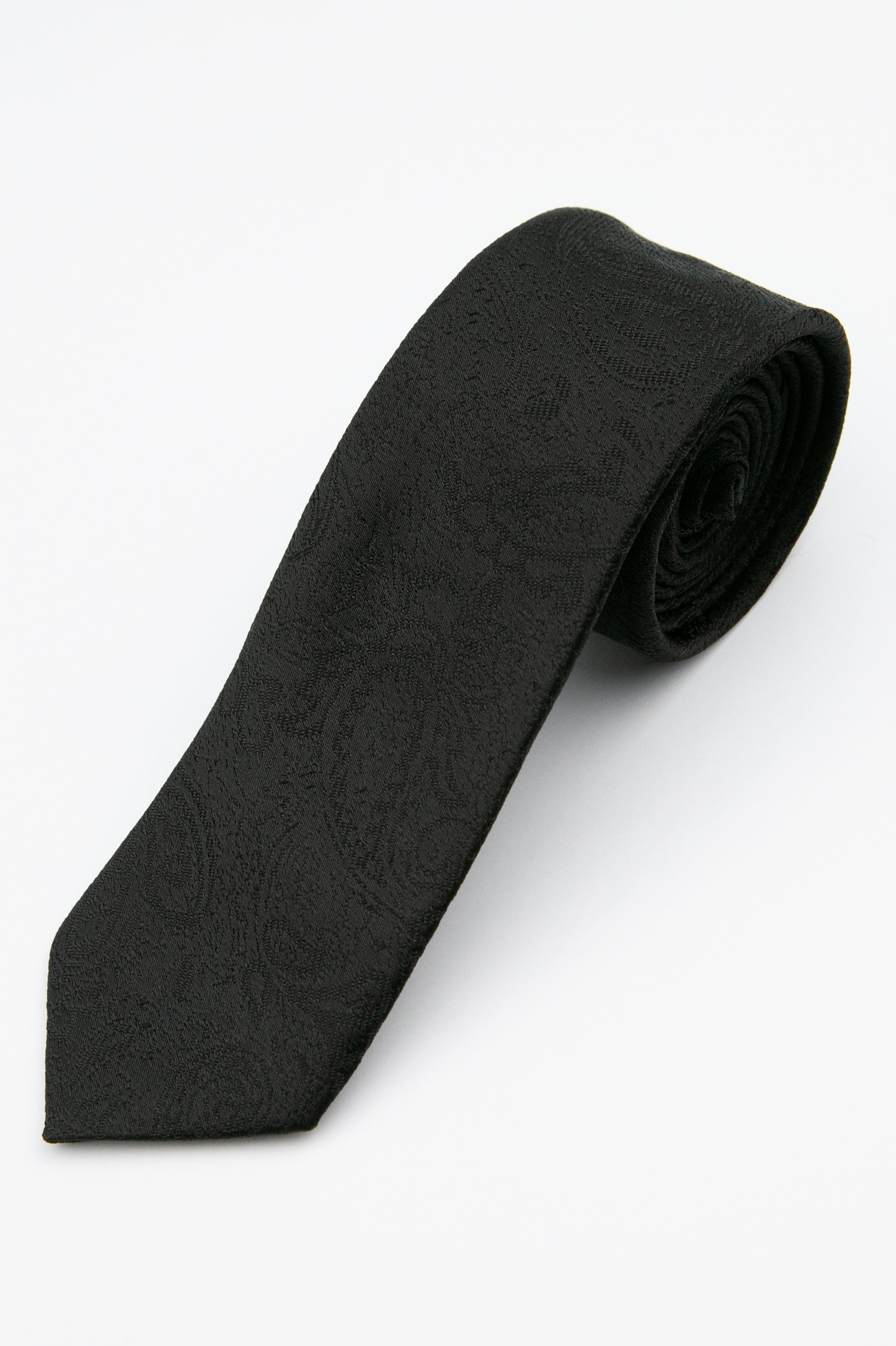 Boys’ Paisley Slim Tie & Pocket Square Set - Black Tie Picture