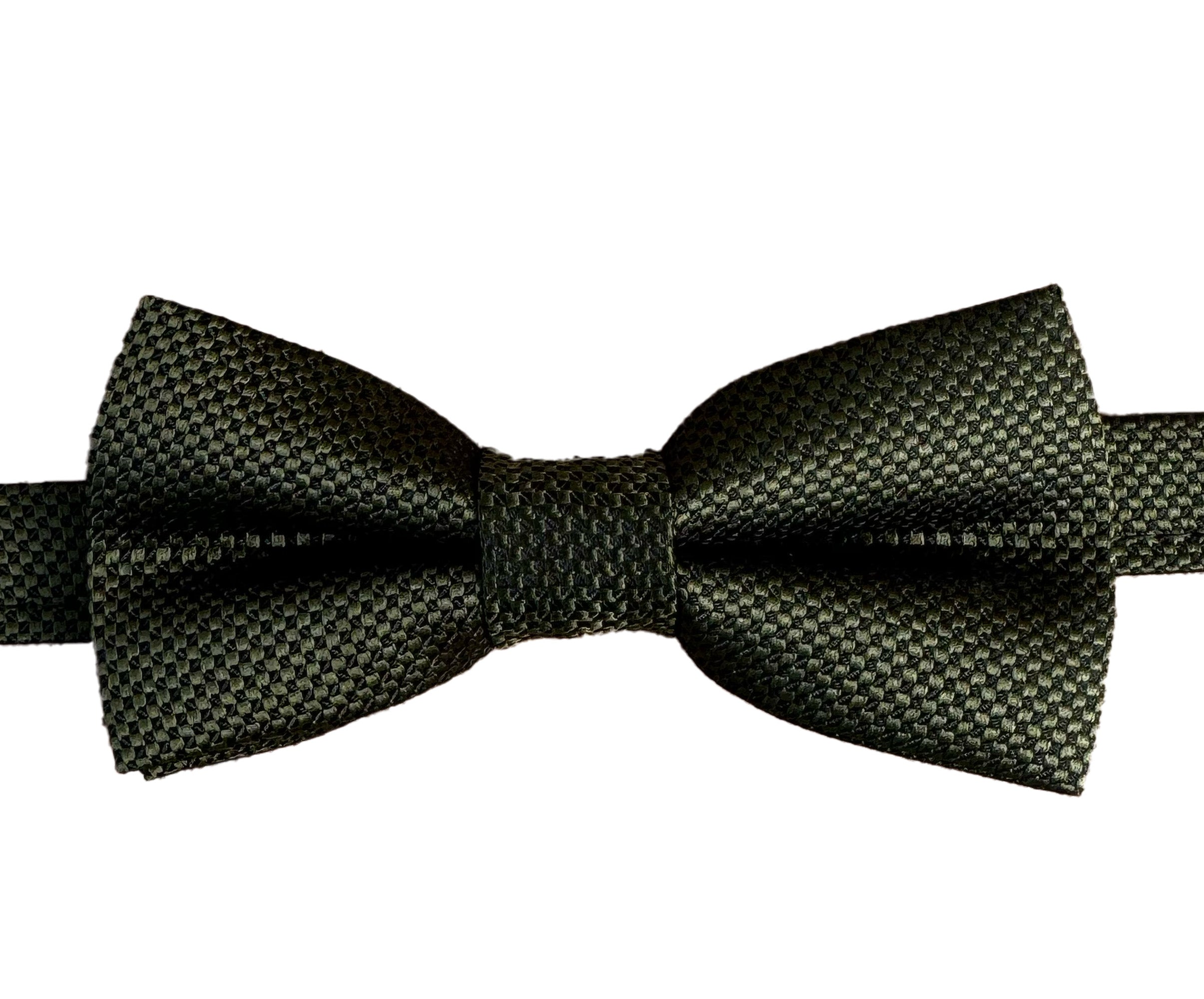 Boys' Pre-Tied Jacquard Dickie Bow Tie Neckwear  - Khaki Green