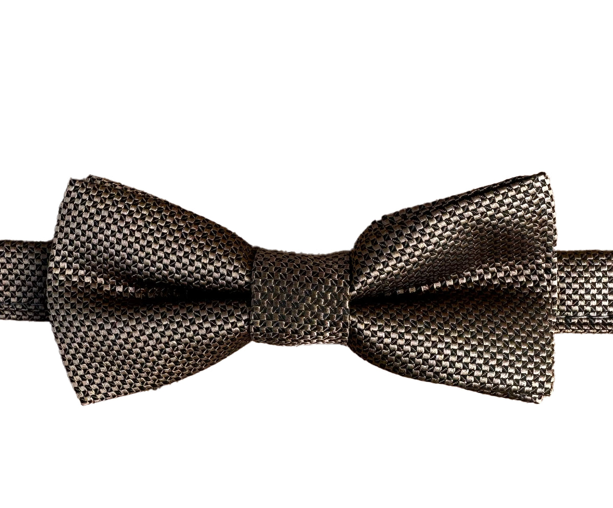 Boys Jacquard Pre Tied Bow Tie Taupe Beige | Sirri