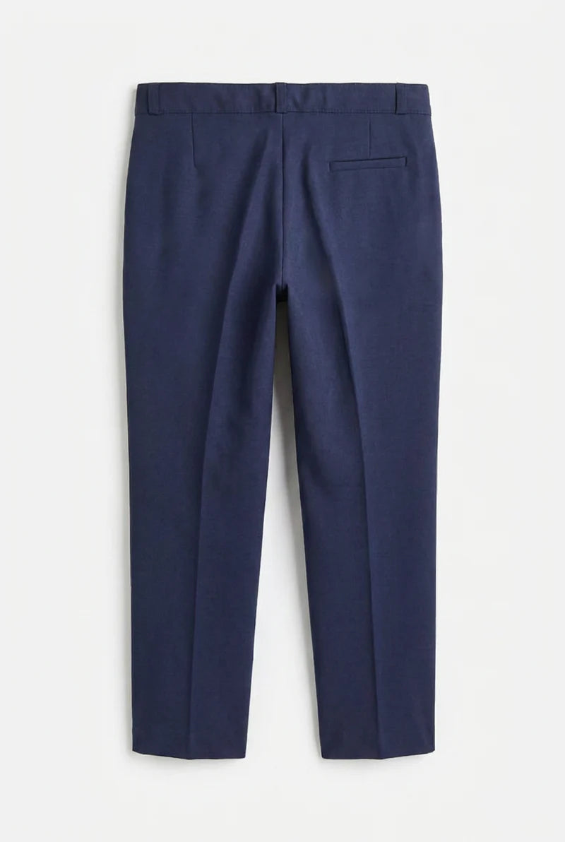 Boys Satin Lapel Tuxedo Suit - 4-Piece or 5-Piece with Cufflink Shirt - Navy Trousers Back Picture