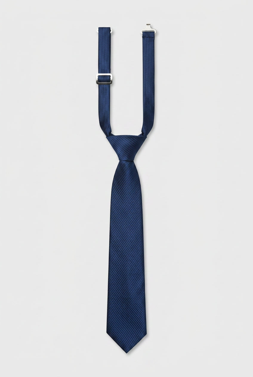 Boys' Slim Pre-Tied Textured Formal Tie - Navy