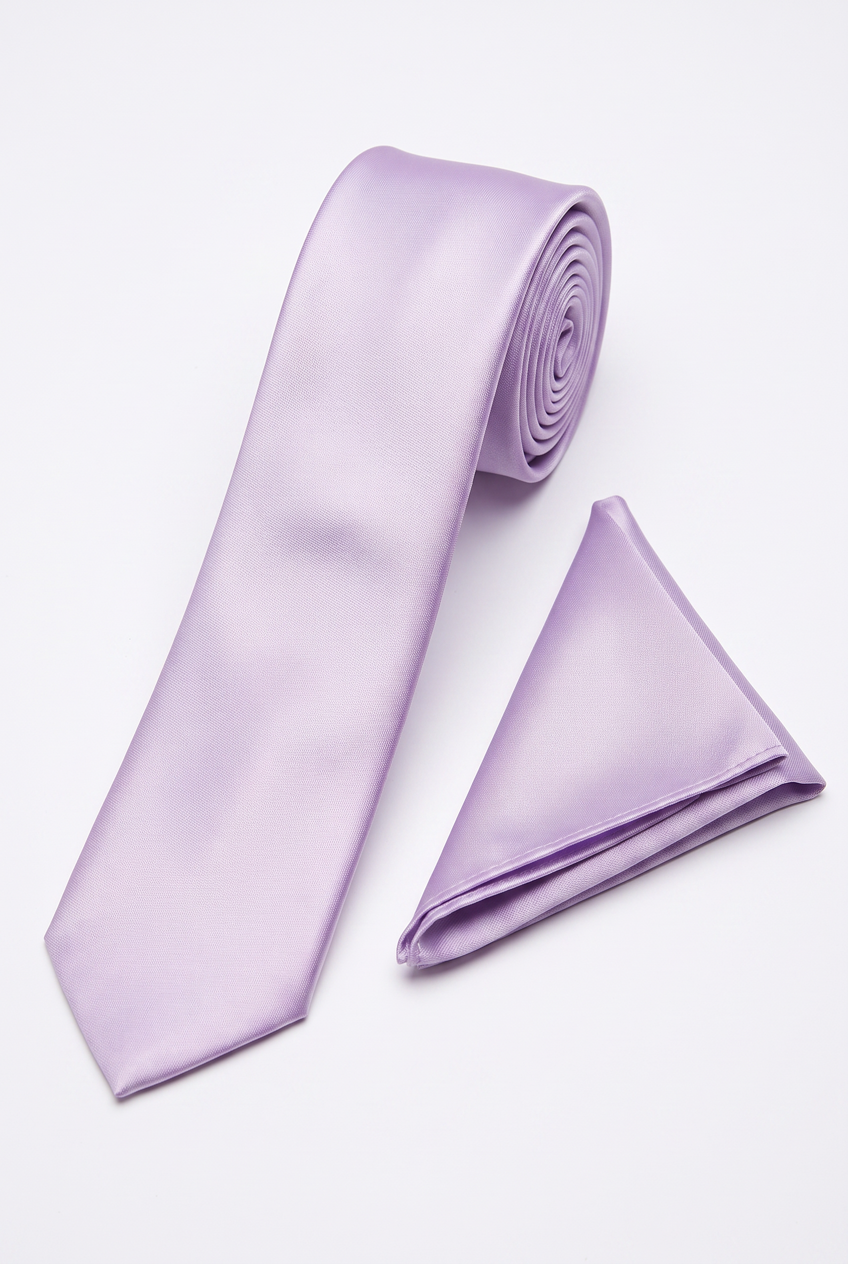 Boys' Slim Tie – Kids' Formal & Occasion Tie and Hankie Set in Light Lilac