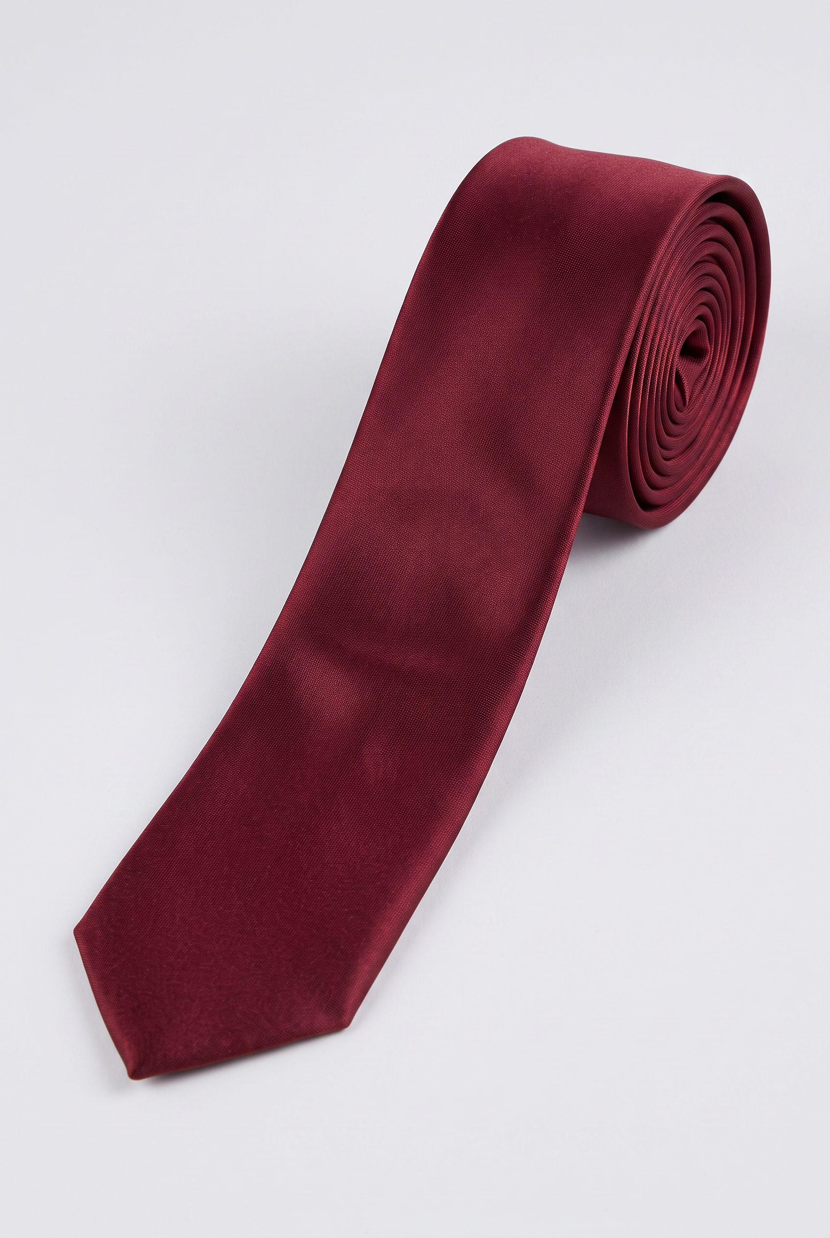 Boys' Slim Tie – Kids' Formal & Occasion Tie in Plain Burgundy