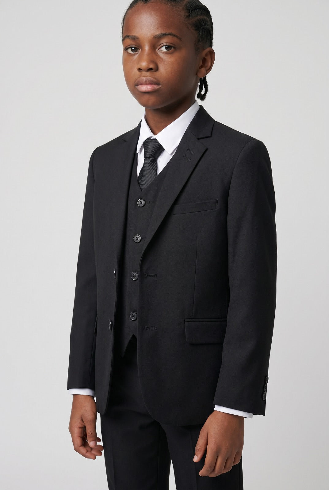 Boys Slim Fit Formal Black Suit - MARCO - Black