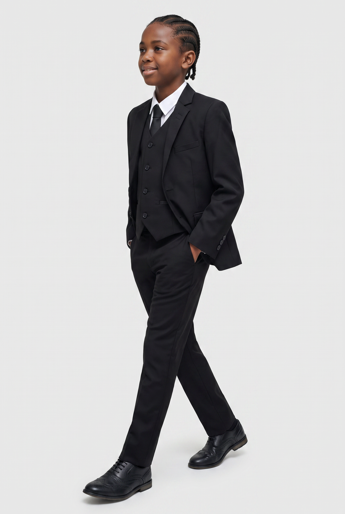 Boys Slim Fit Formal Black Suit - Cavani MARCO Black