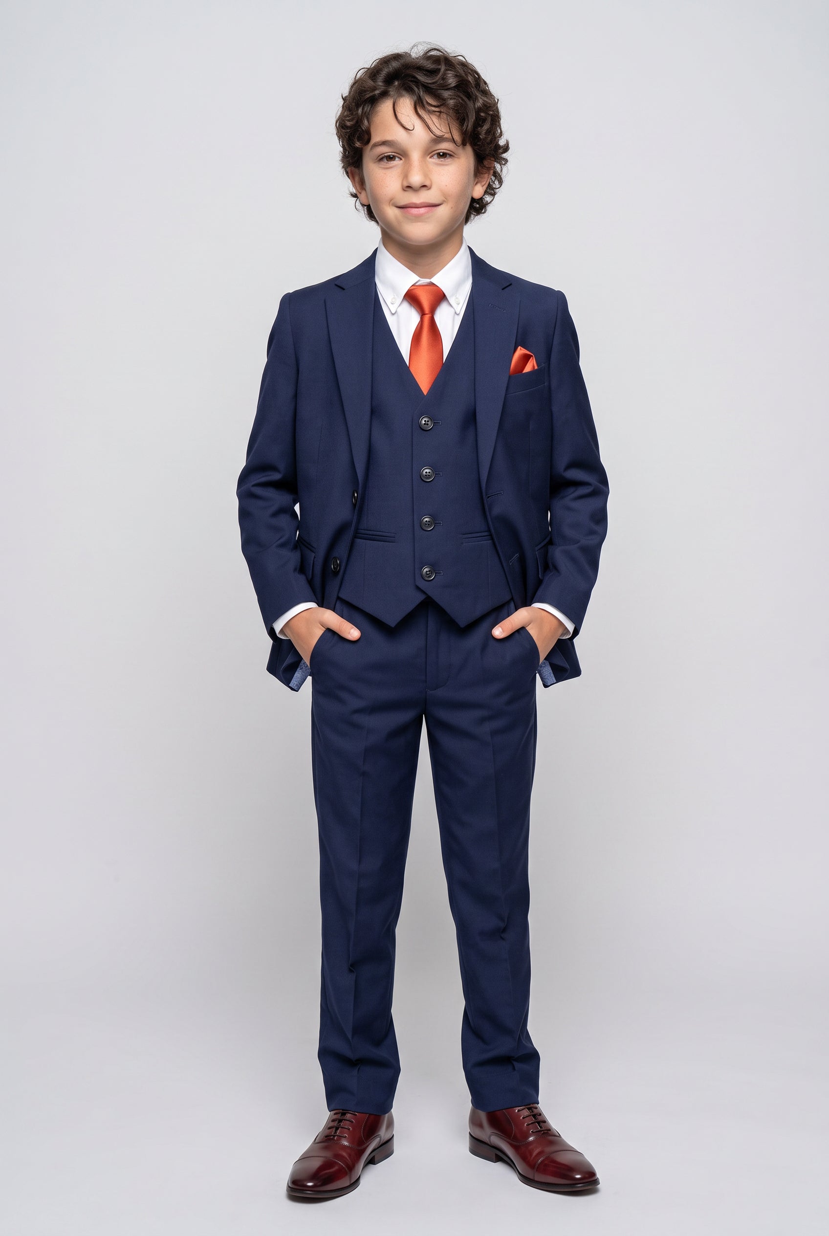 Boys Slim Fit Formal Blue Suit - Blue