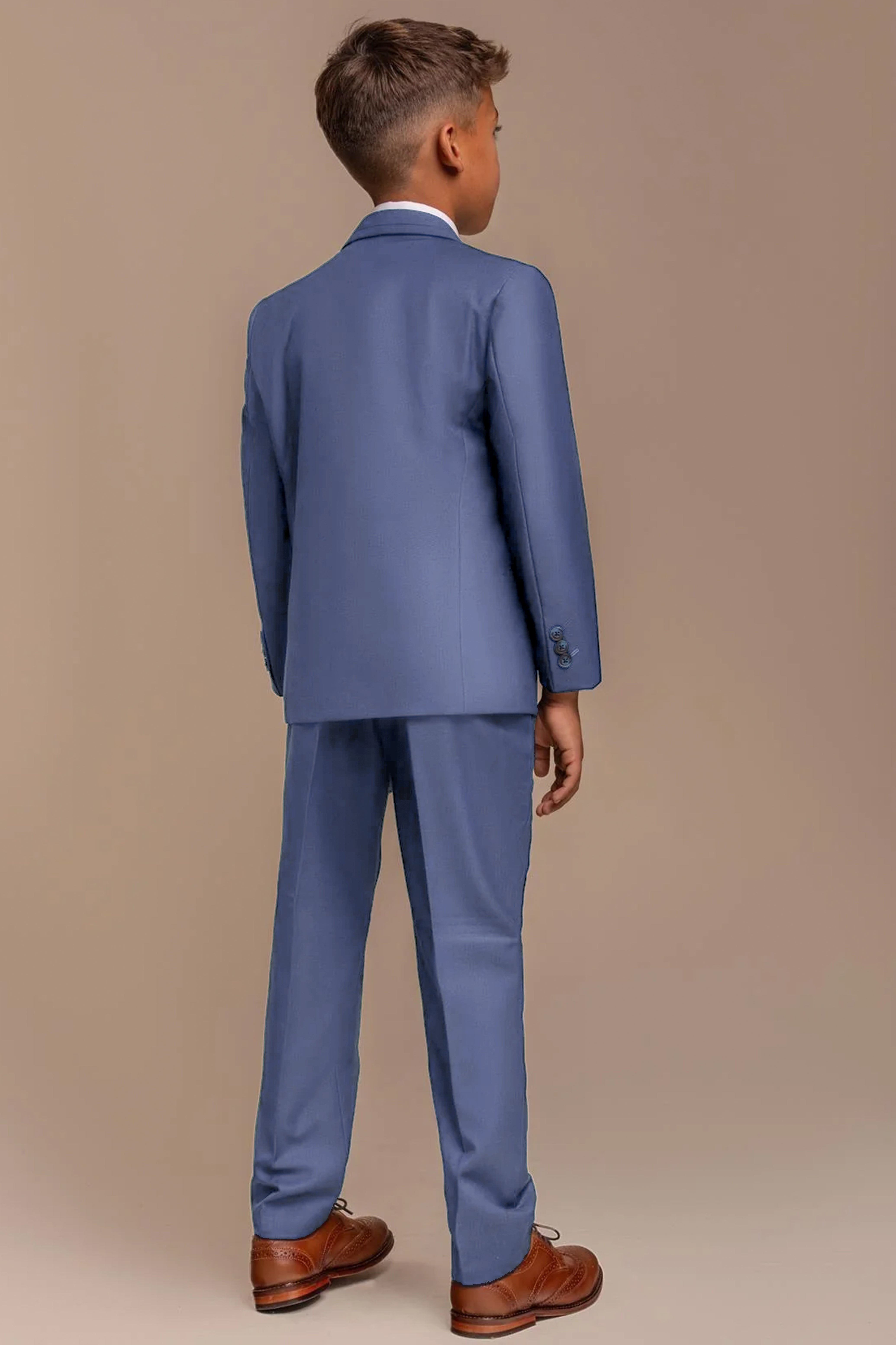 Boys Slim Fit Formal Suit - Blue Jay Model Back Picture
