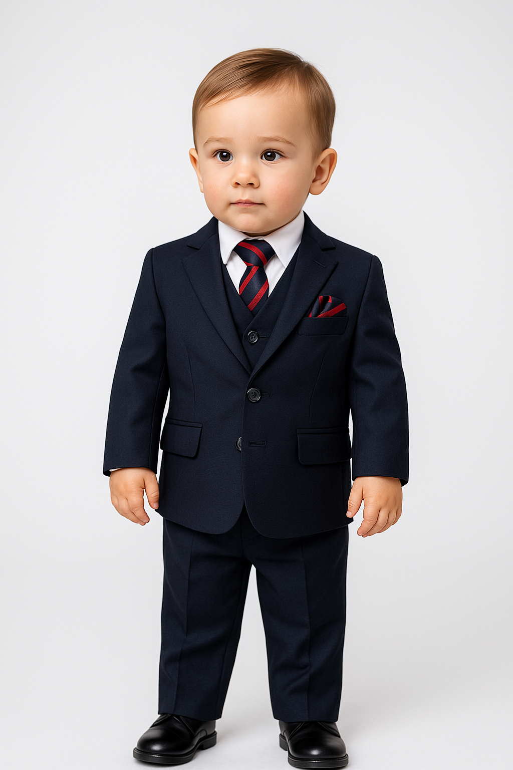 Boys Slim Fit Formal Suit - Sebastian Le Blanc - Navy Blue Model Picture