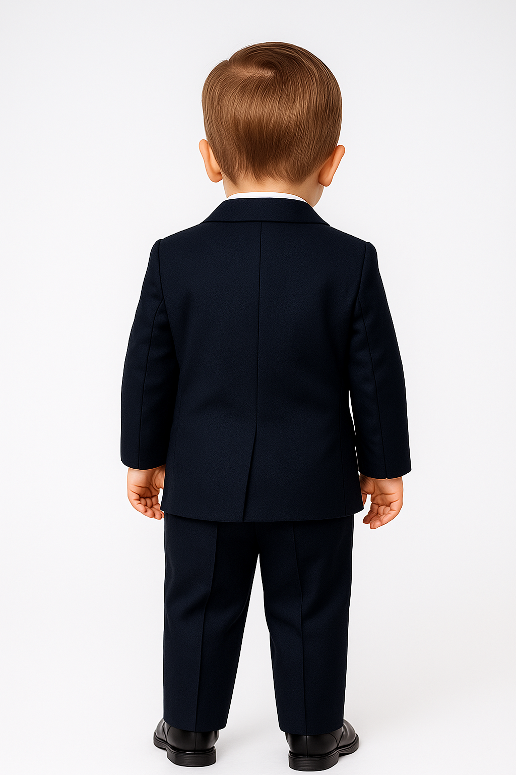 Boys Slim Fit Formal Suit - Sebastian Le Blanc - Navy Blue Back Picture