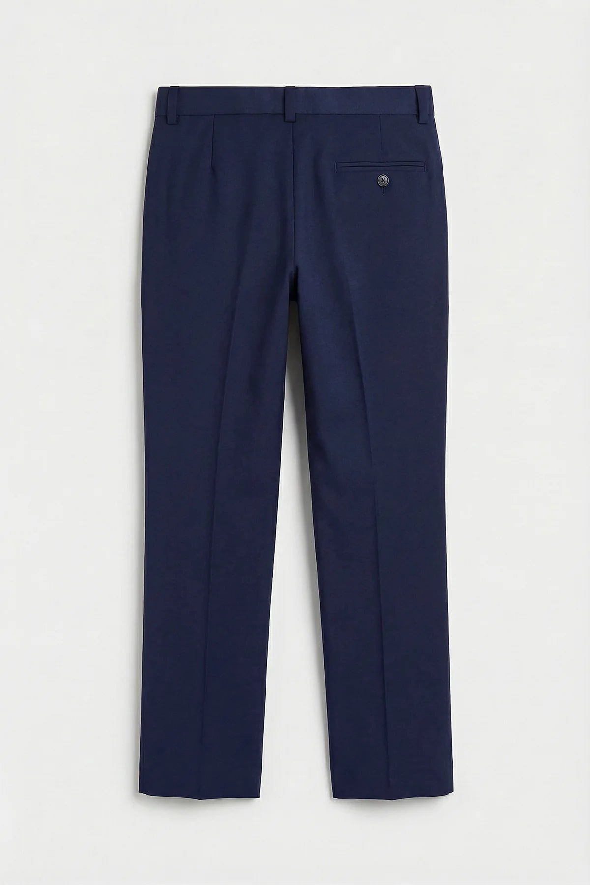 Boys Slim Fit Formal Trousers with Adjustable Waist - Navy