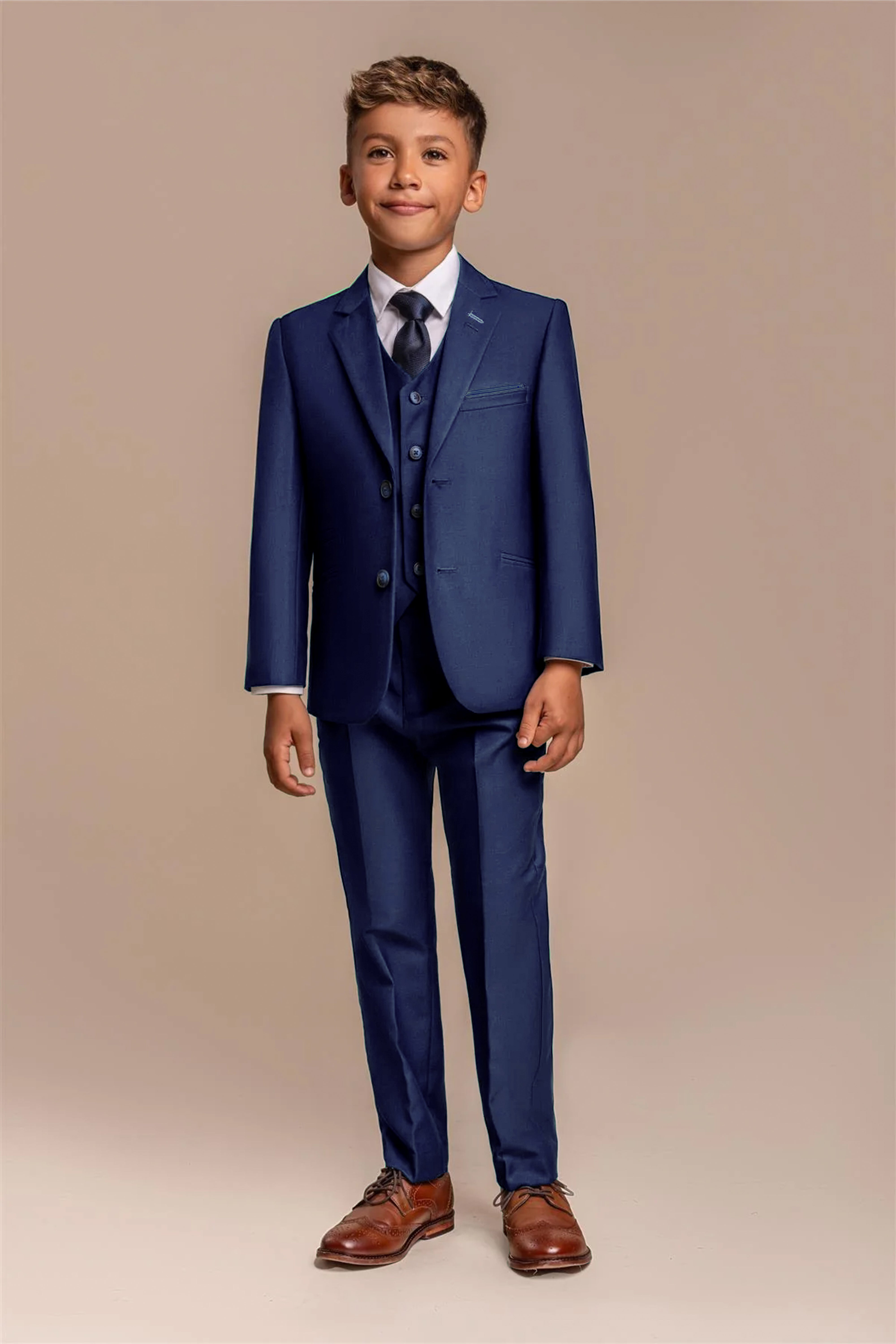 Boys Slim Fit Royal Blue Suit - FORD Front Picture
