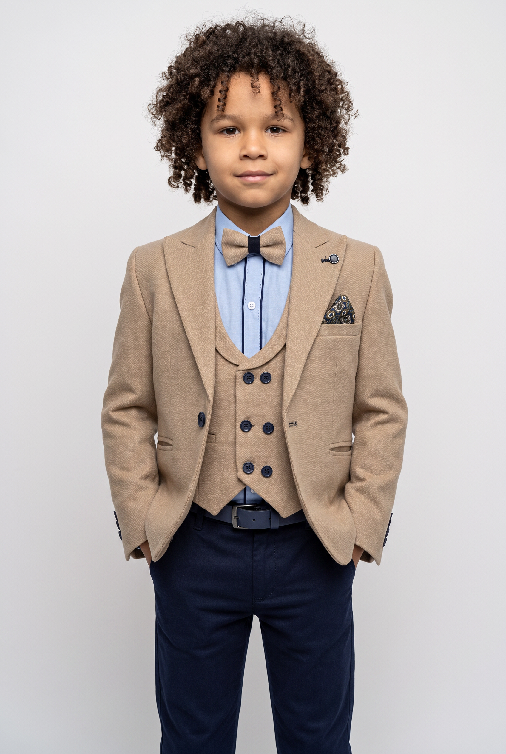 Boys Slim Fit Suit - HENRY - Beige