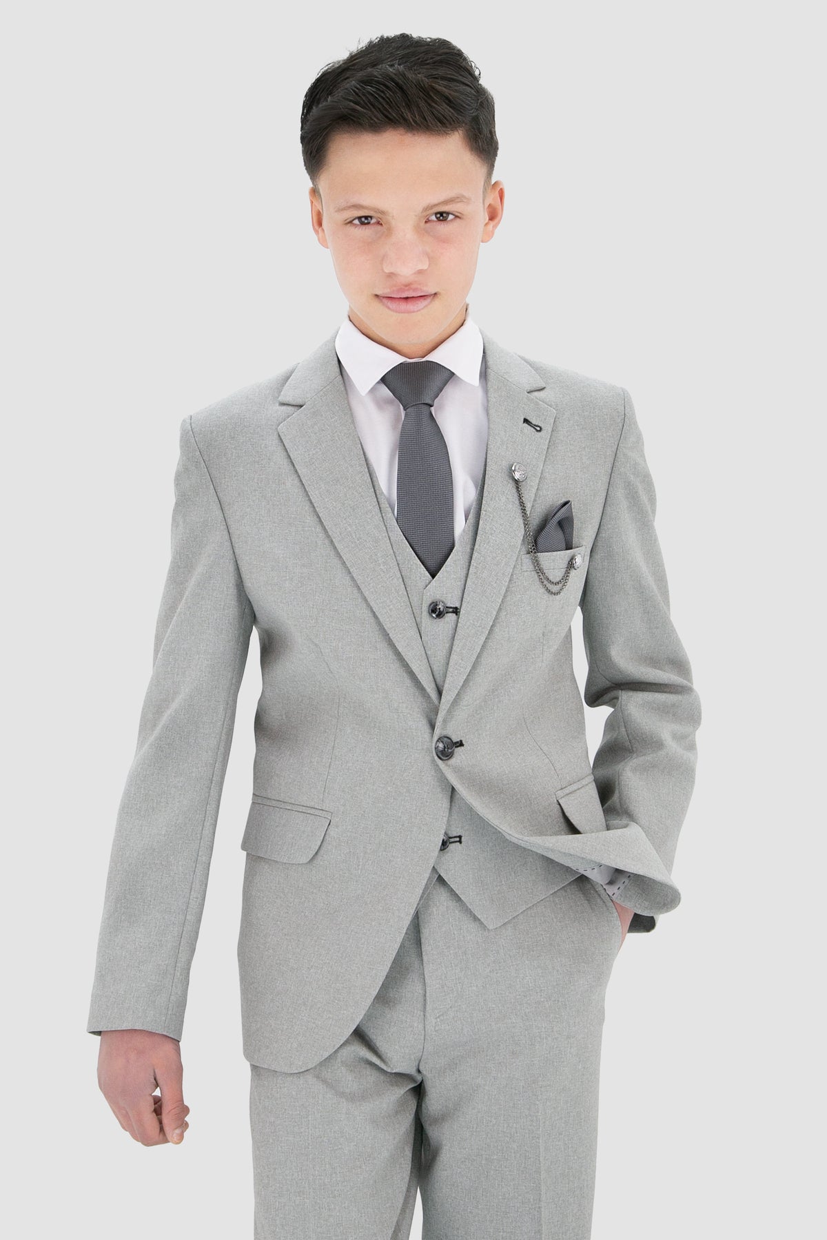 Look Sharp in 3 Piece Ocean Blue Homecoming Prom Suit For Boys With Notch Lapel main image 1