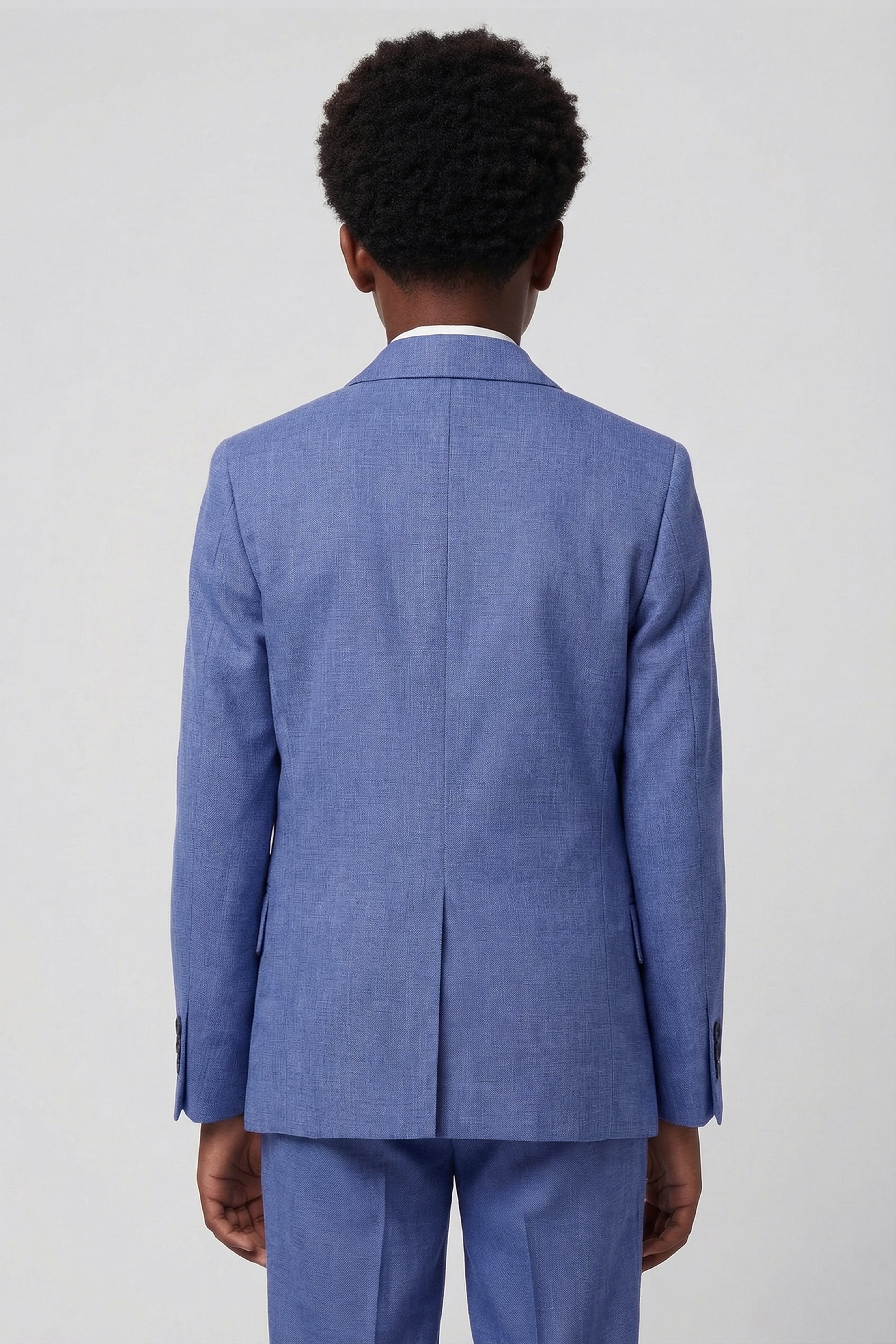 Boys Slim Fit Textured 8-Piece Formal Suit Set - Sky Blue