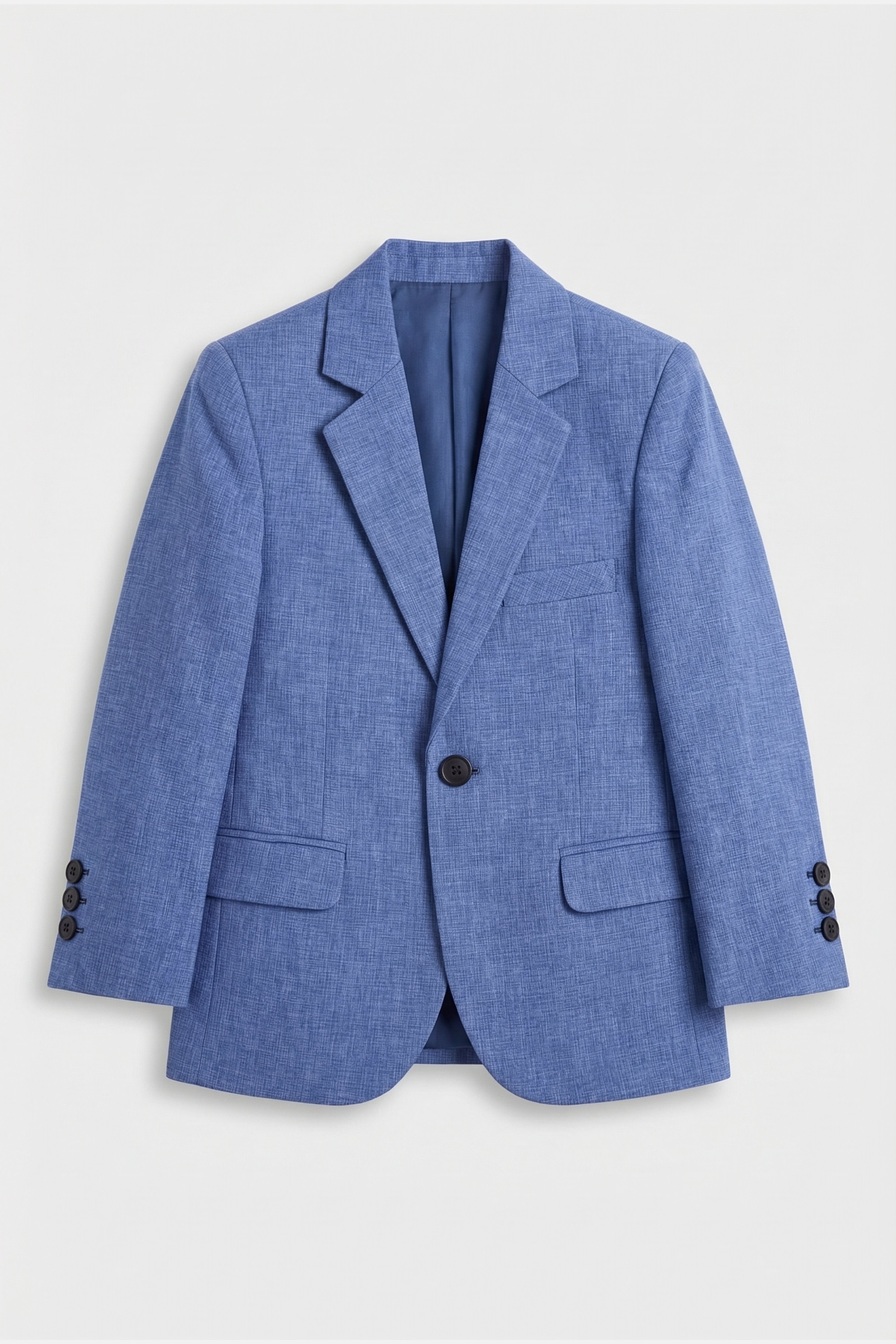 Boys Slim Fit Textured 8-Piece Formal Suit Set - Sky Blue