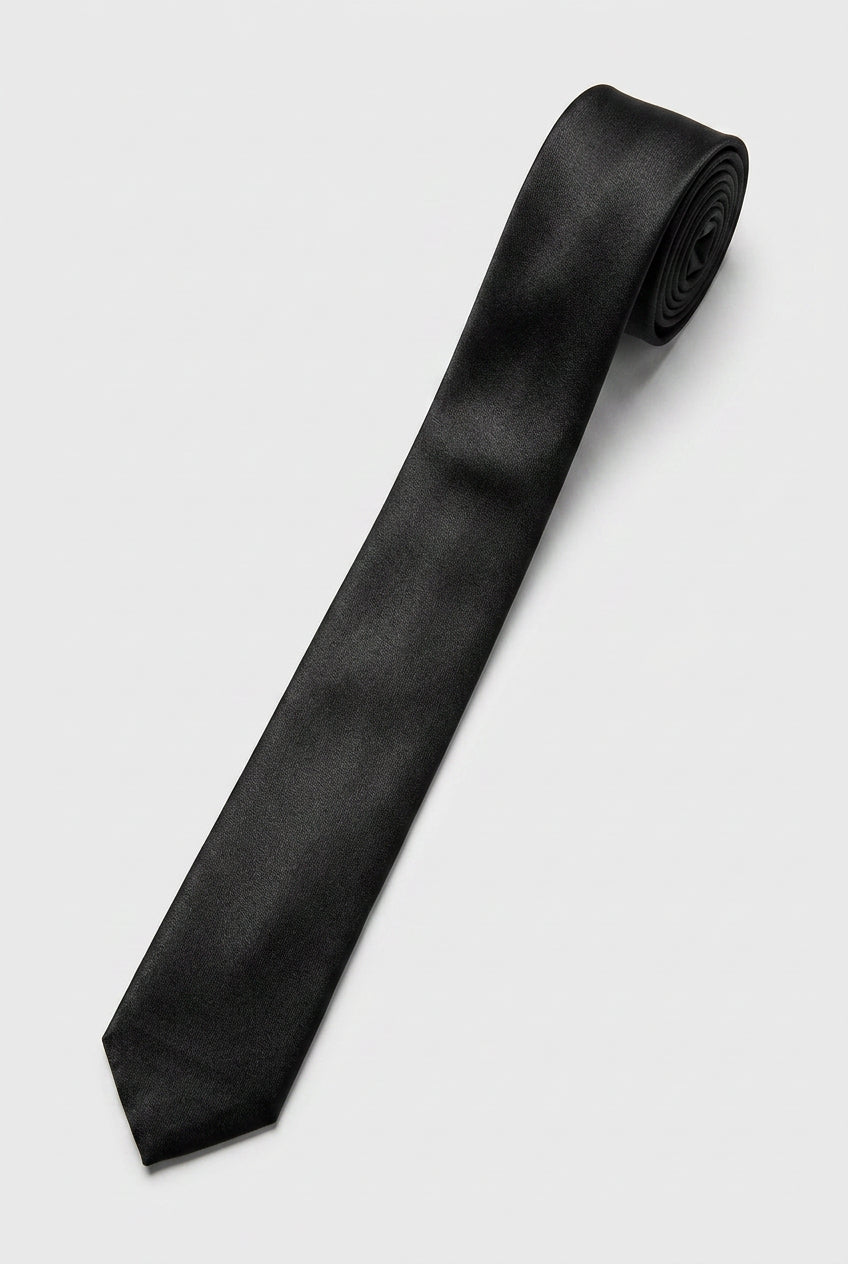 Boys' Slim Pre-Tied Textured Formal Tie - Black