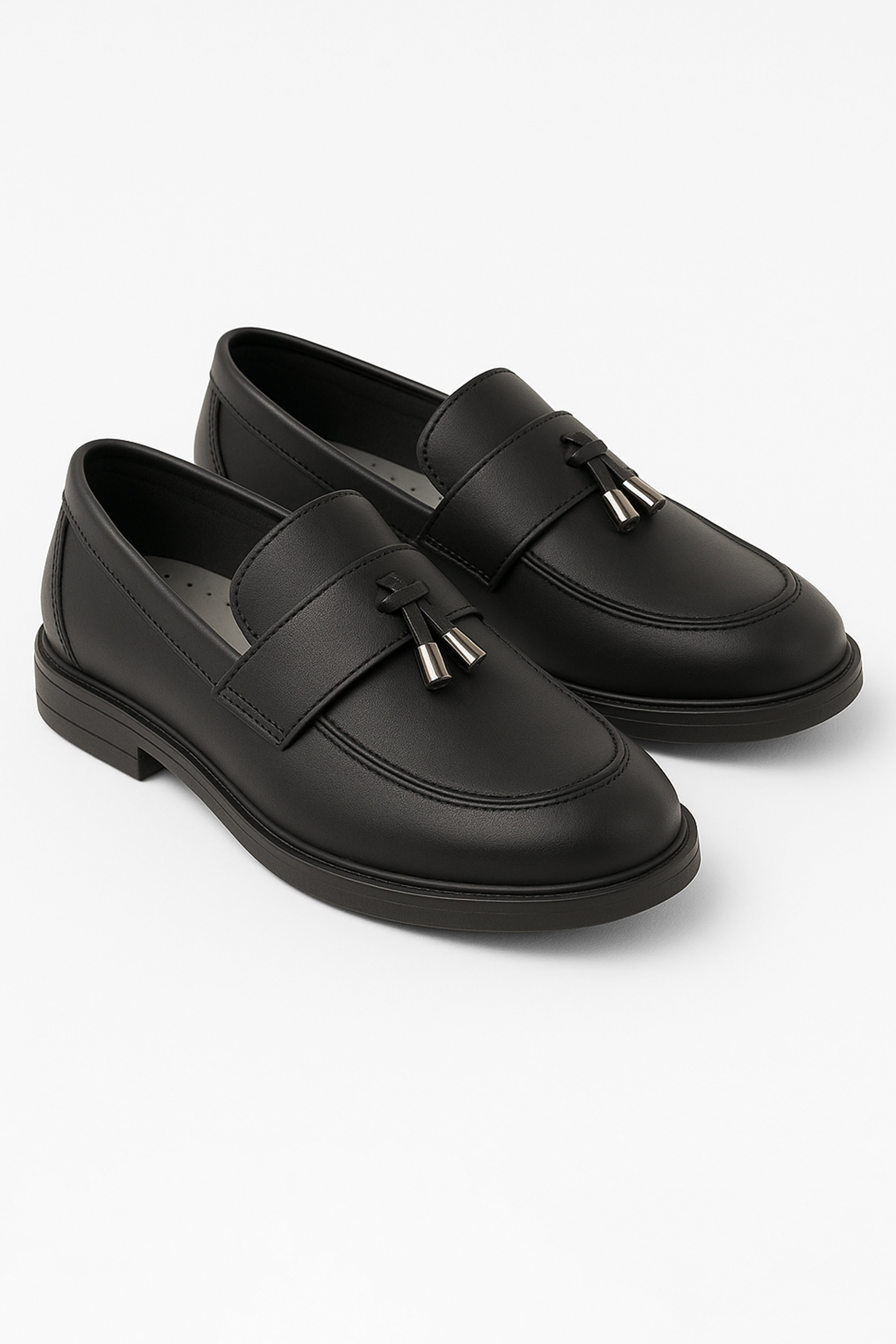 Boys’ Slip On Tassel Loafer Shoes - Toronto - Black Pair Side Picture