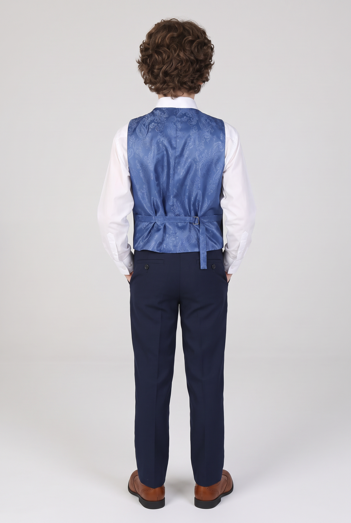 Boys 3-Piece Tailored Fit Blue Suit - Paul Andrew MAYFAIR Navy