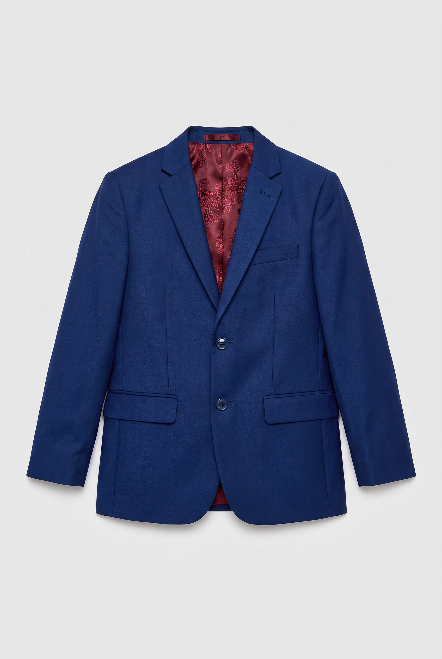 Boys Tailored Fit Sheen Effect Blue Suit - KINGSLEY - Royal Blue