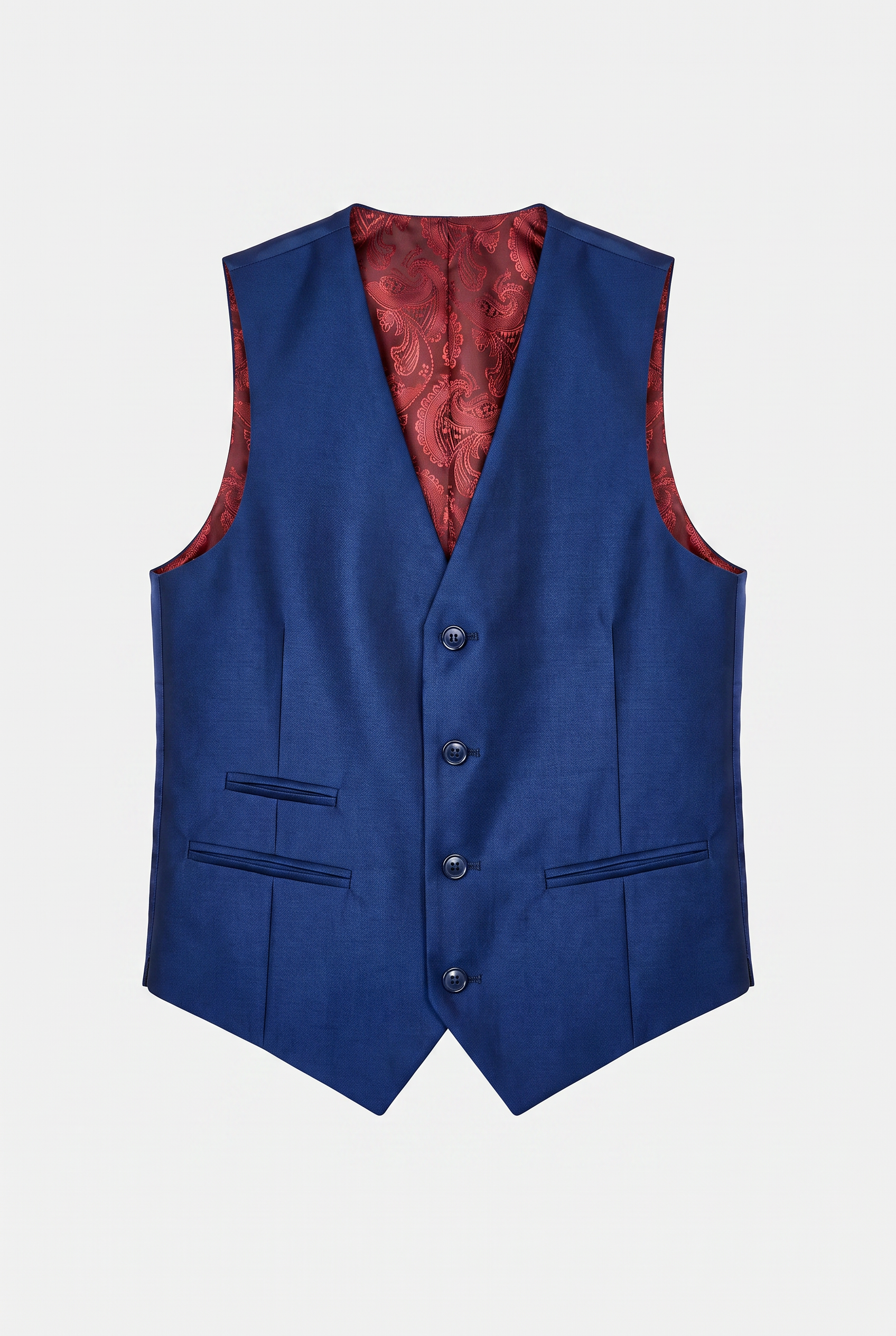 Boys Tailored Fit Sheen Effect Blue Suit - KINGSLEY - Royal Blue