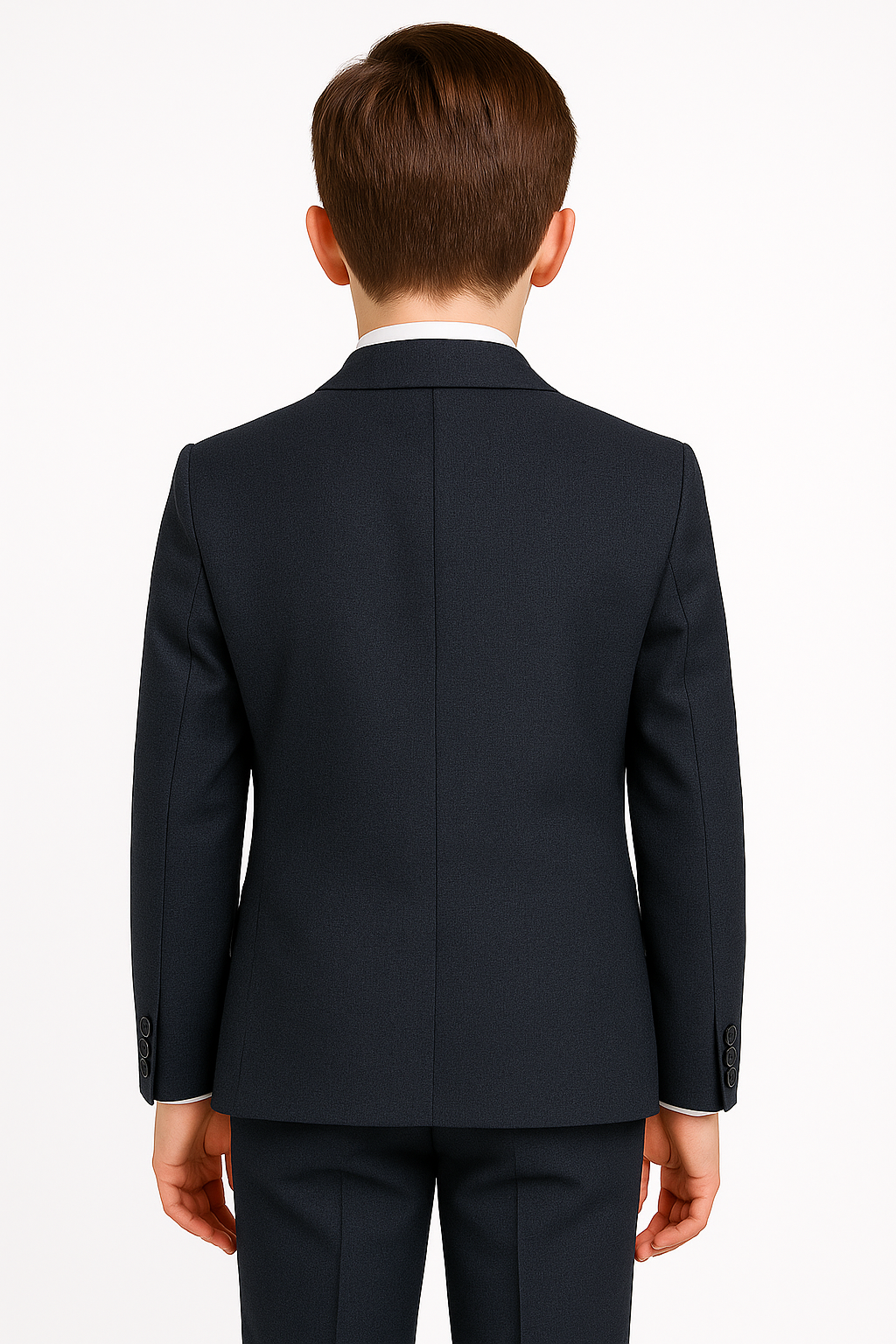 Boys Tailored Fit Textured Suit - ADRIAN - Navy Blue