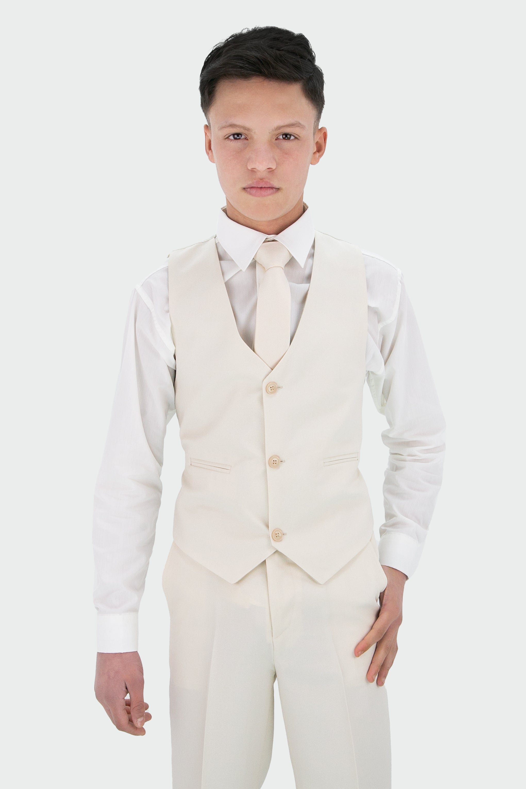 Boys Textured 8-Piece Formal Suit, Pageboy Wedding Communion Slim Fit Set Waistcoat Picture