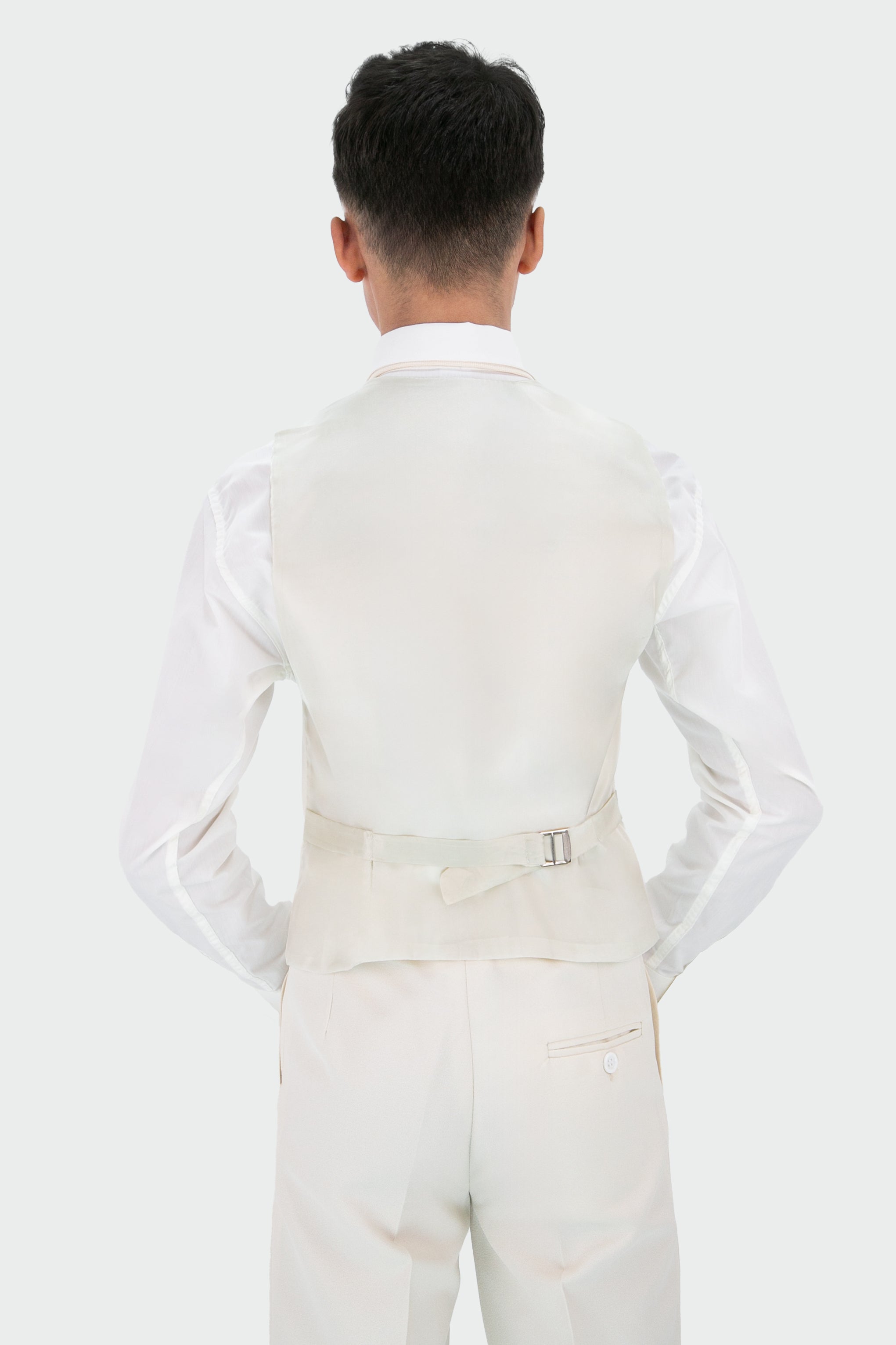 Boys Textured 8-Piece Formal Suit, Pageboy Wedding Communion Slim Fit Set Waistcoat Back Picture