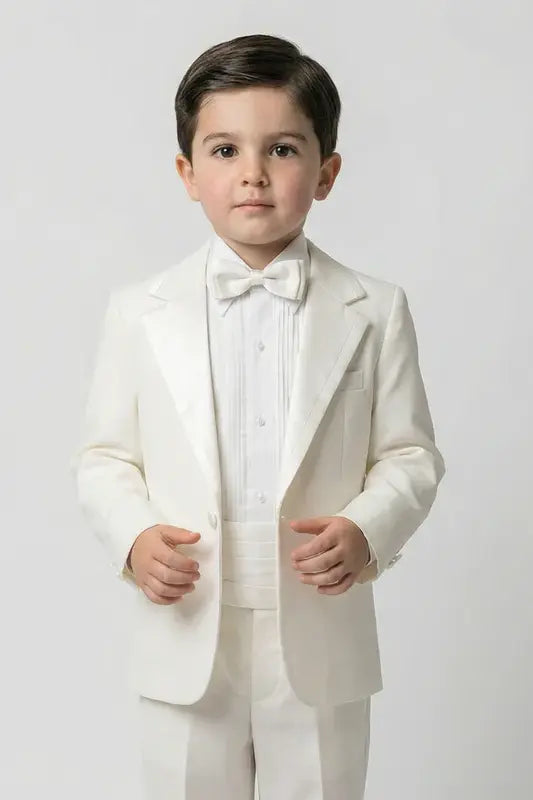 Boys Tuxedo Suit Set - Ivory