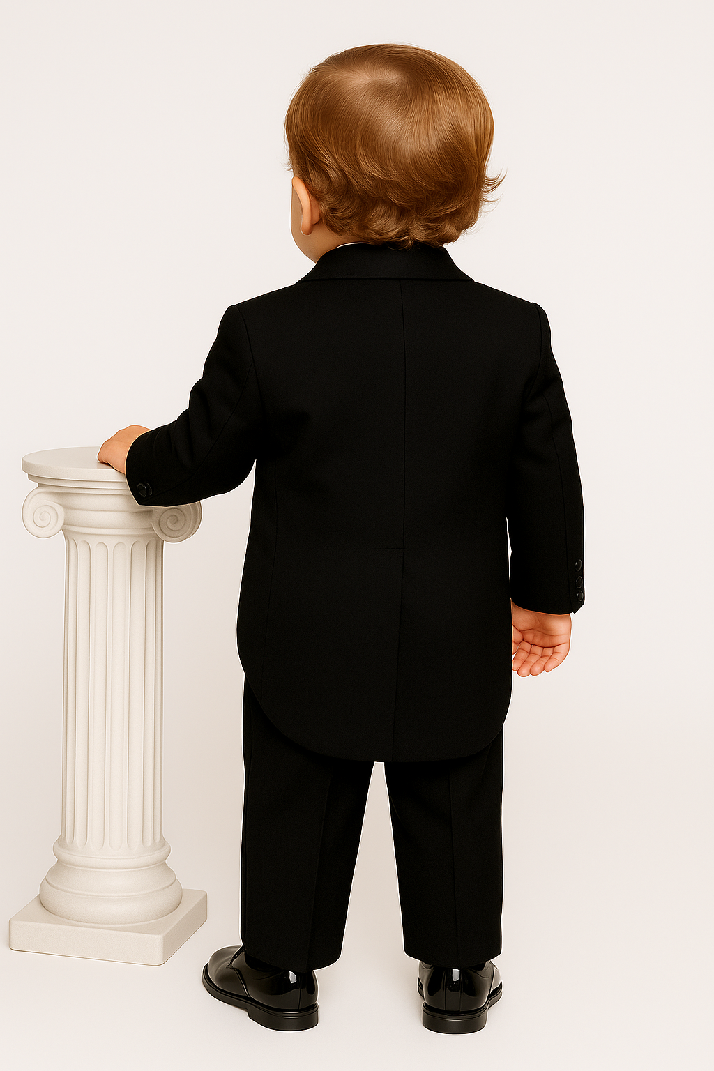 Boys Tuxedo Tail Suit Set - Black